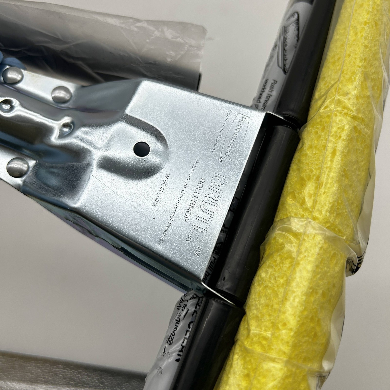 Rubbermaid FG643500BRNZ Steel Roller Sponge Mop w/ Cellulose Sponge Head 6435