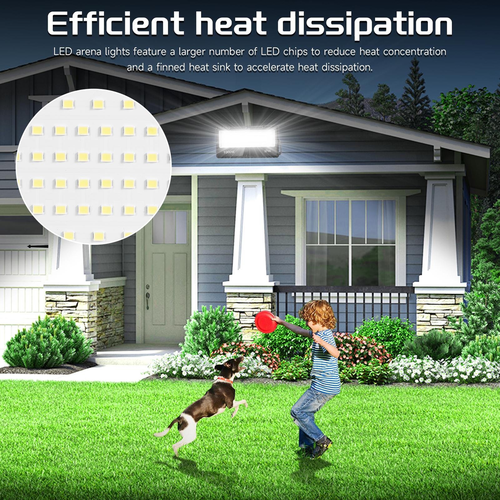 1000W LED Flood Light Cool White Outdoor Stadium Soccer Field Arena Spotlight