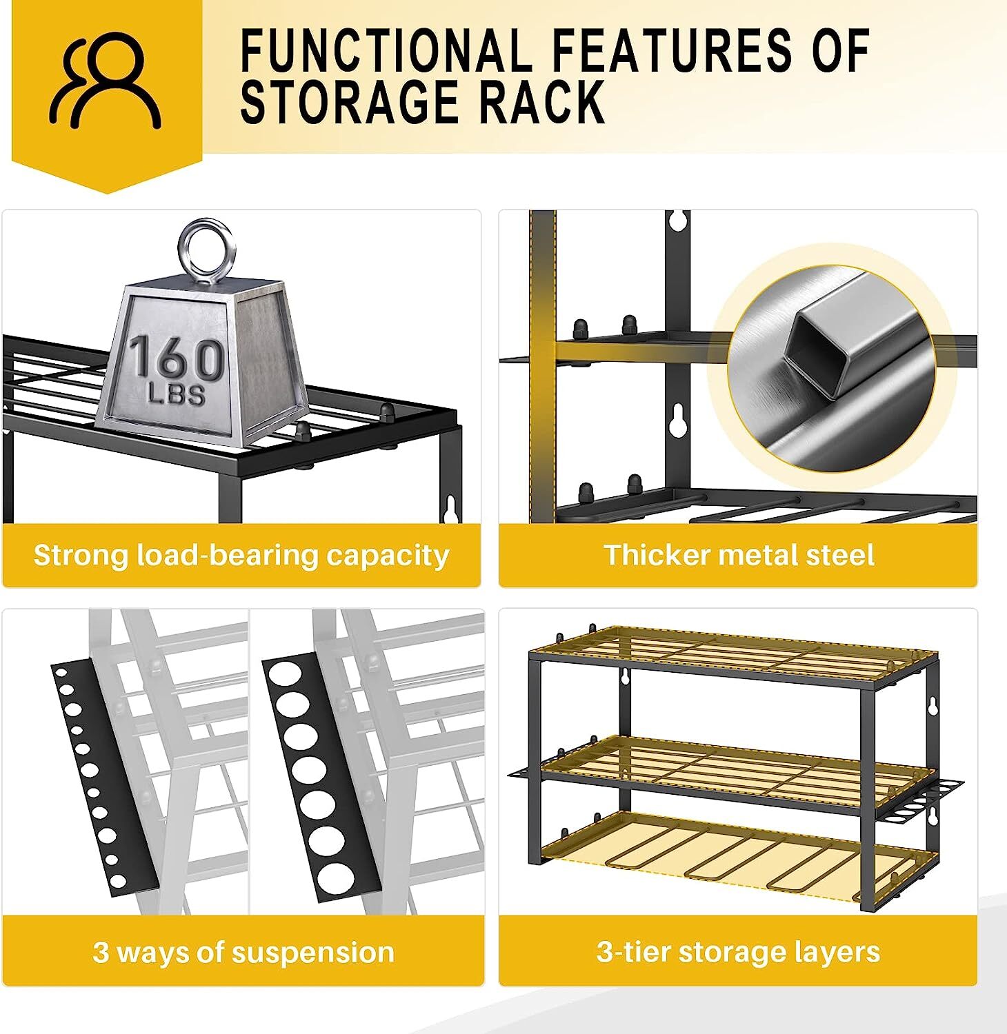Power Tool Organizer Wall Mounted Power Tool Rack for Cordless Drill Storage