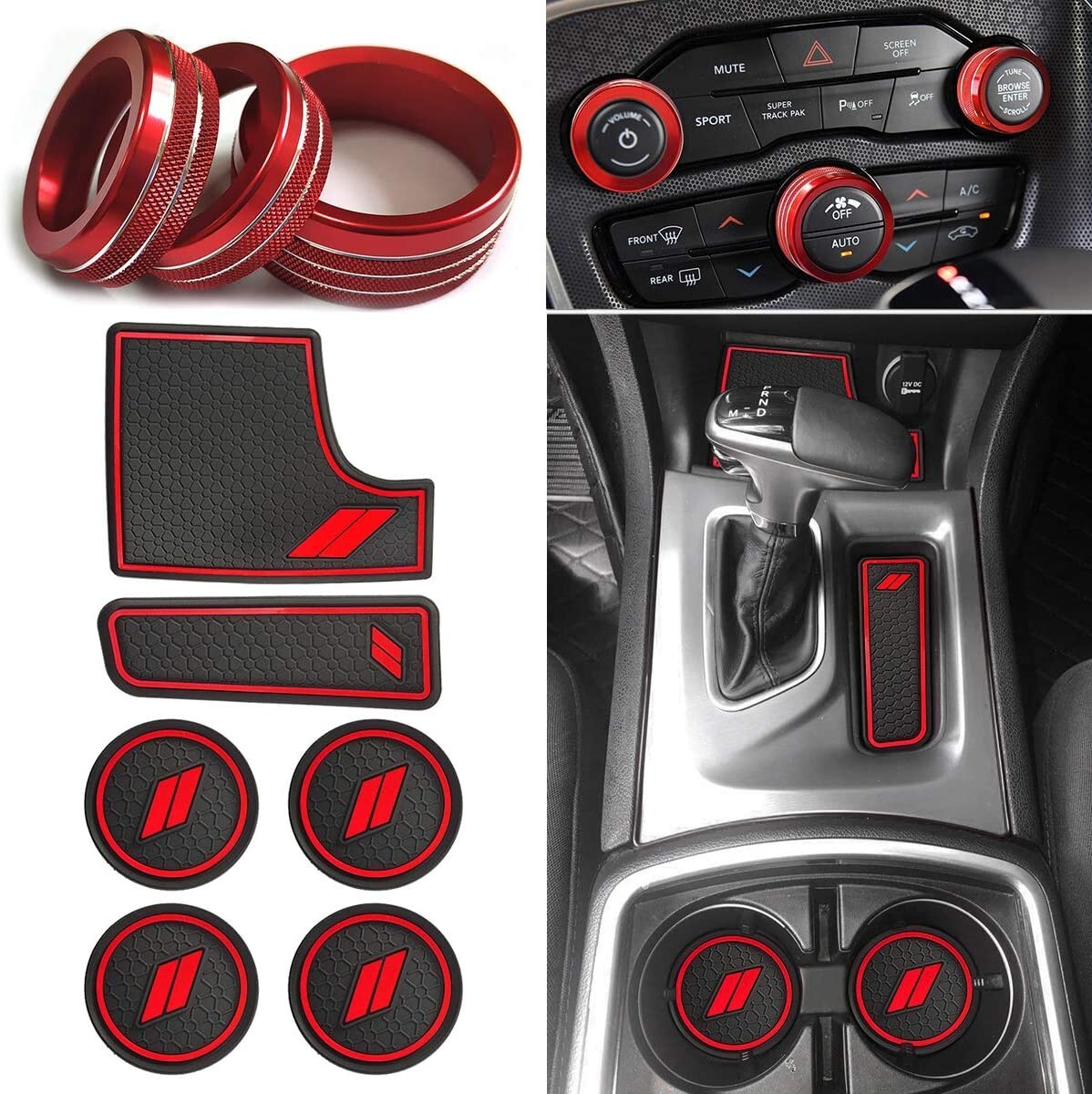 Auovo for Dodge Charger Accessories 2015-2023 Anti Dust Mats Decor Trim 2 in 1