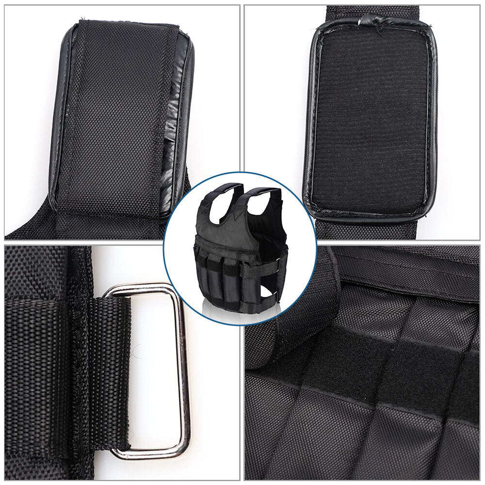 110lbs Exercise Weight Vest Weighted Adjustable Fitness Training Workout Sports