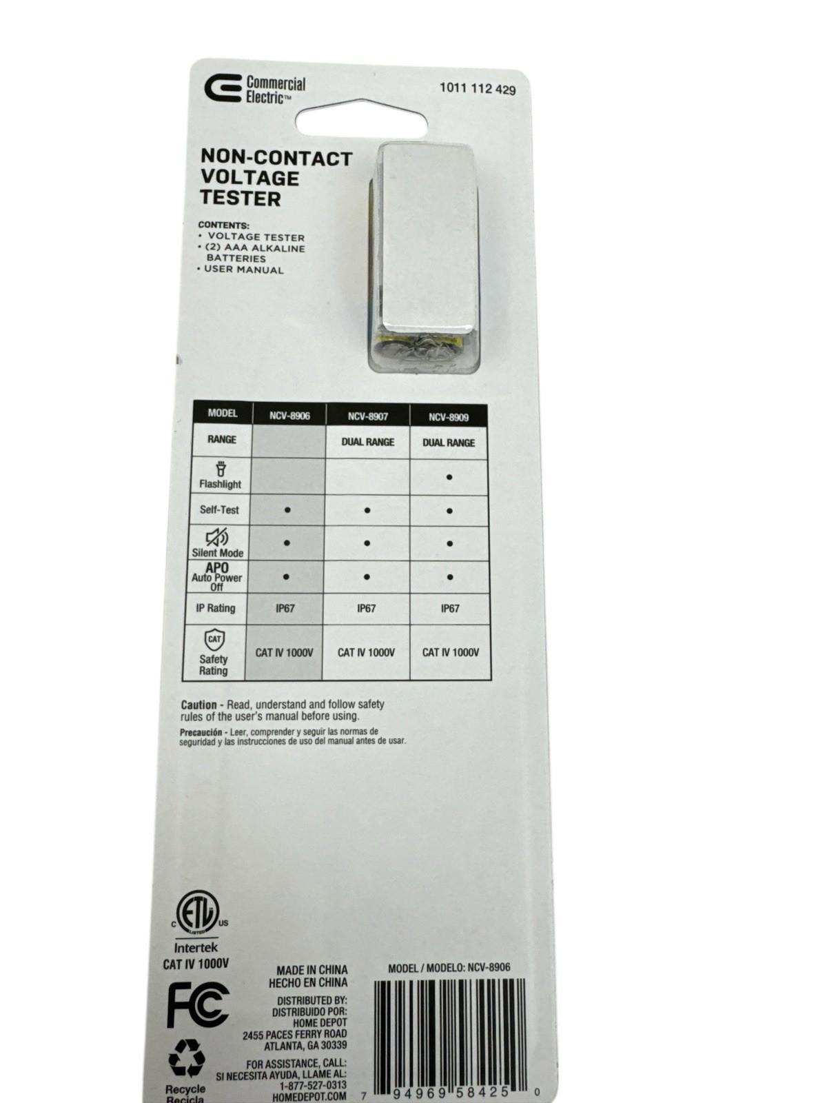 Commercial Electric Non-Contact Voltage Tester Pen 50V to 1000V AC NCV-8906 OB