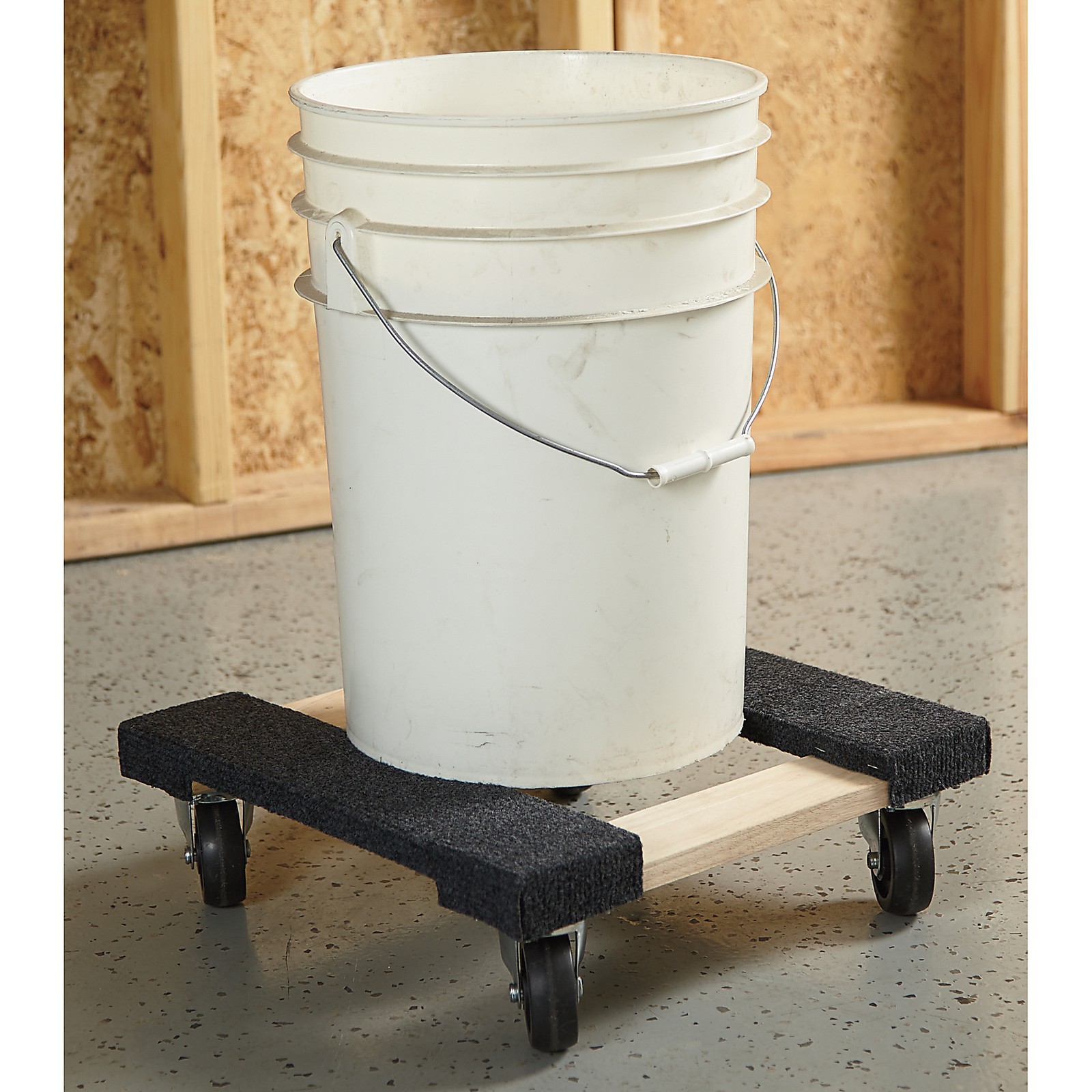 Ironton Carpeted Hardwood Carpeted Mover's Dolly, 16in.L x 16in.W, 1000-Lb.