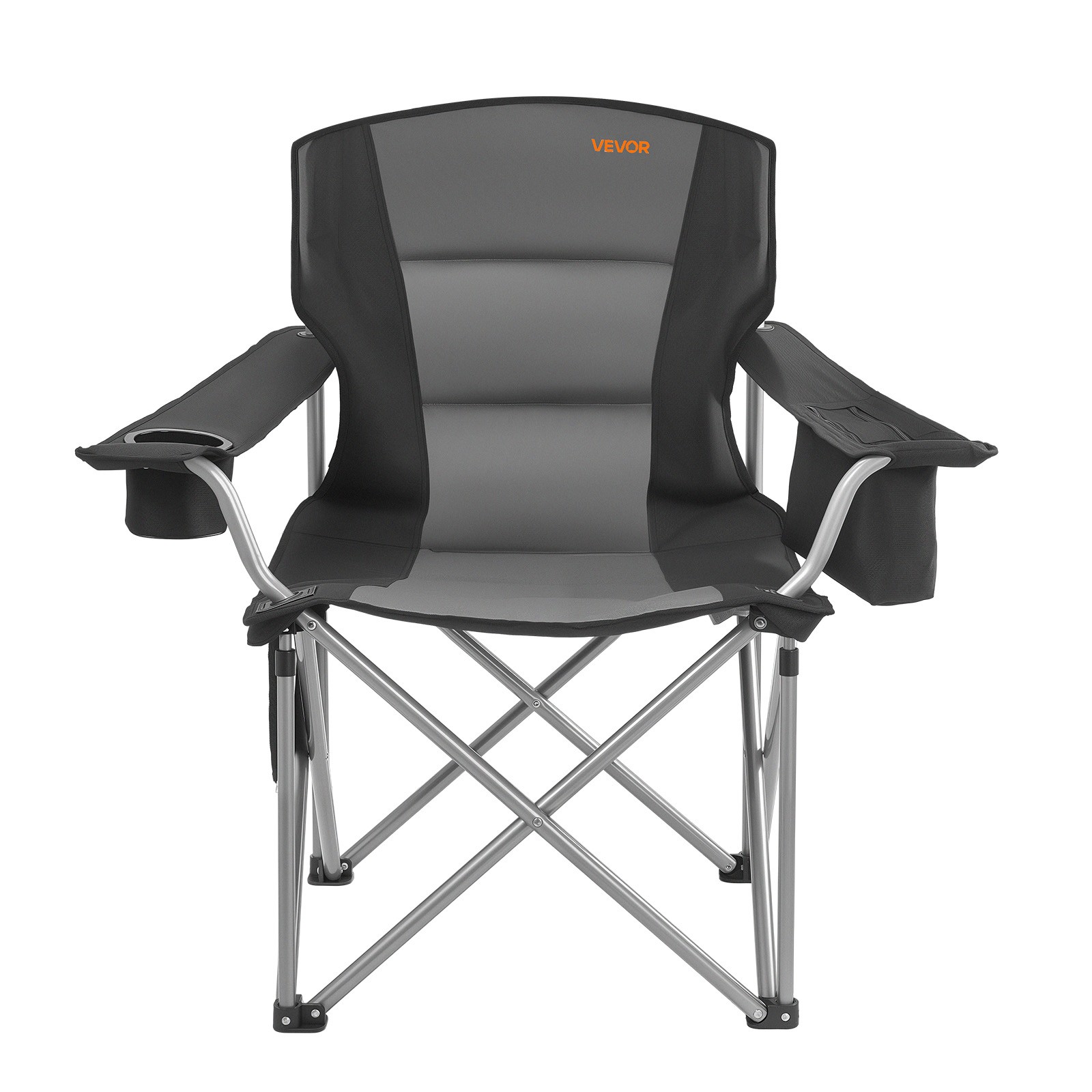 VEVOR Oversized Camping Chairs 450lbs Folding Chair Cup Holder Cooler Bag 2 Pack