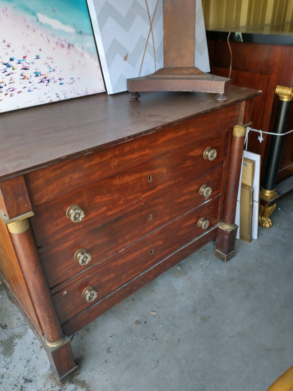 Antique Federal Mahogany Commode or Chest of Drawers Early 19th Century