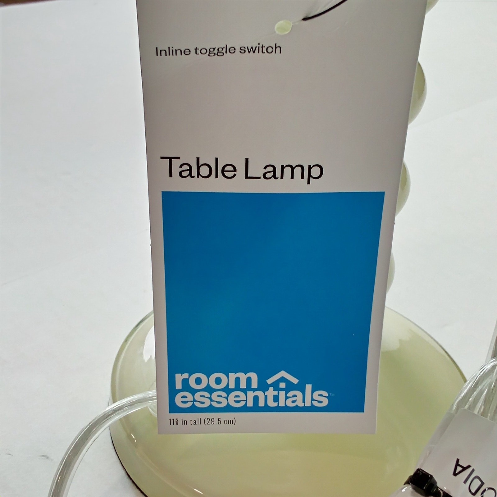 Set of 2 - Mini Bedside Green Glass Table Lamps 12" H, Inline Switch, 25W Max