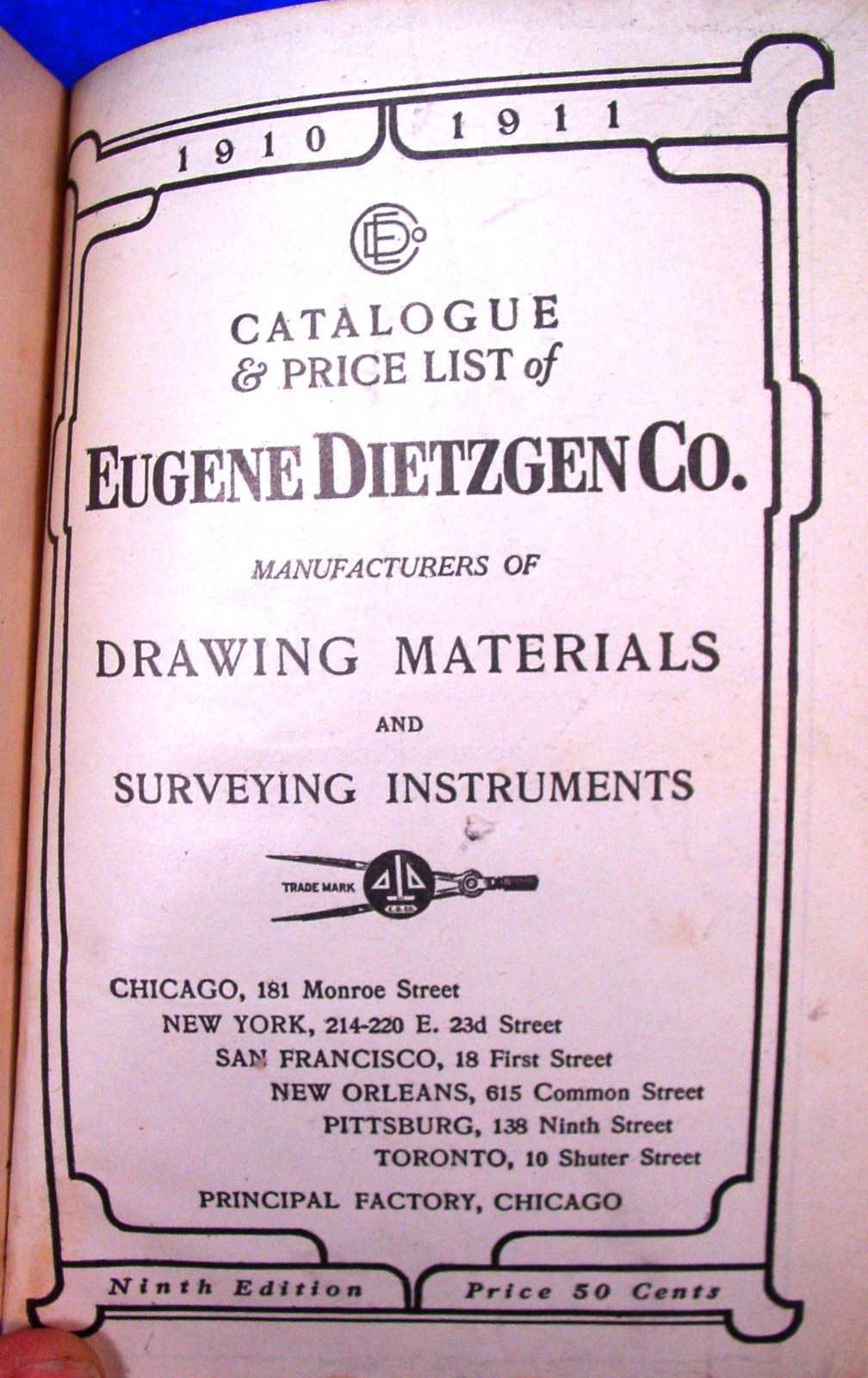 1910 Dietzgen Surveying & Drafting Insts. Catalog