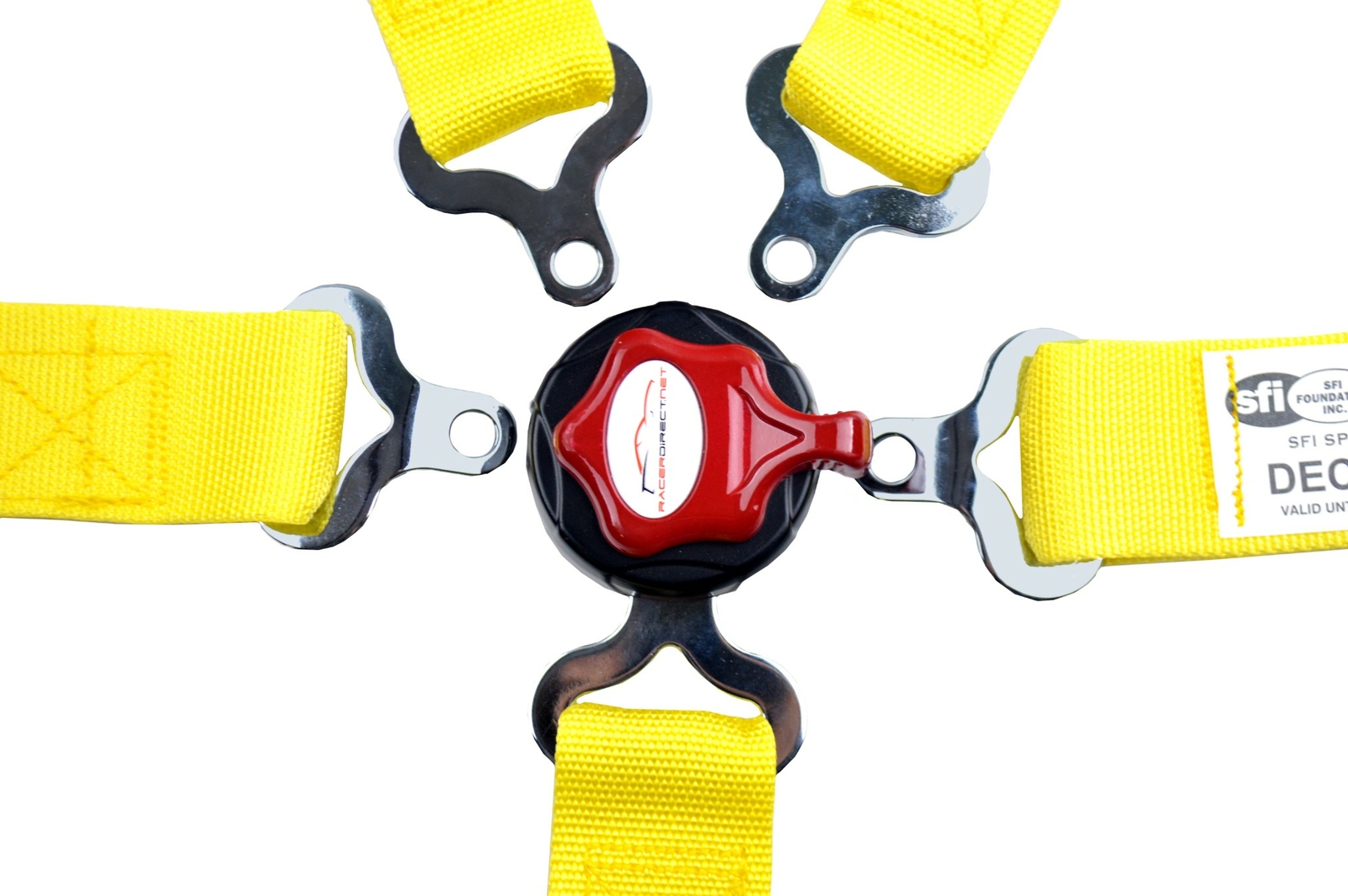 JUNIOR RACING HARNESS SFI 16.1 5 POINT CAM LOCK FLOOR MOUNT 2" SEAT BELT YELLOW