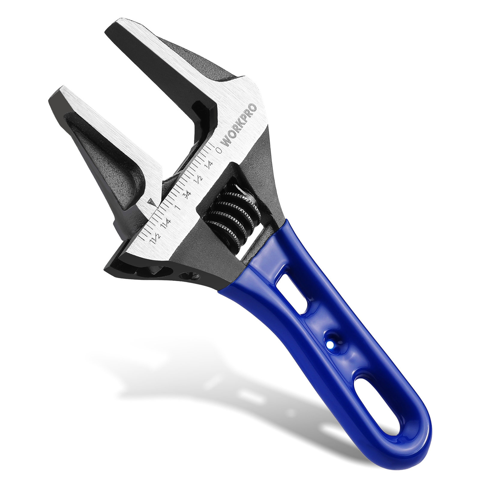 WORKPRO 4-inch Stubby Adjustable Wrench Metric/SAE Extra Wide Jaw Opening Wrench