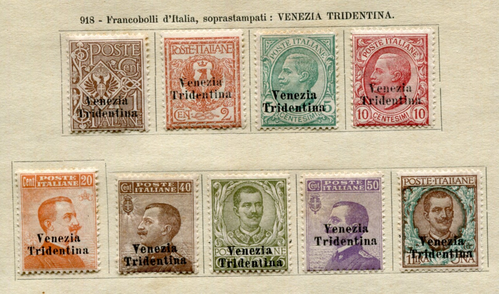 VENEZIA TRIDENTINA 1919 AUSTRIA OCCUPATION - 12 EXCELLENT MINT STAMPS VLH/OG -C2