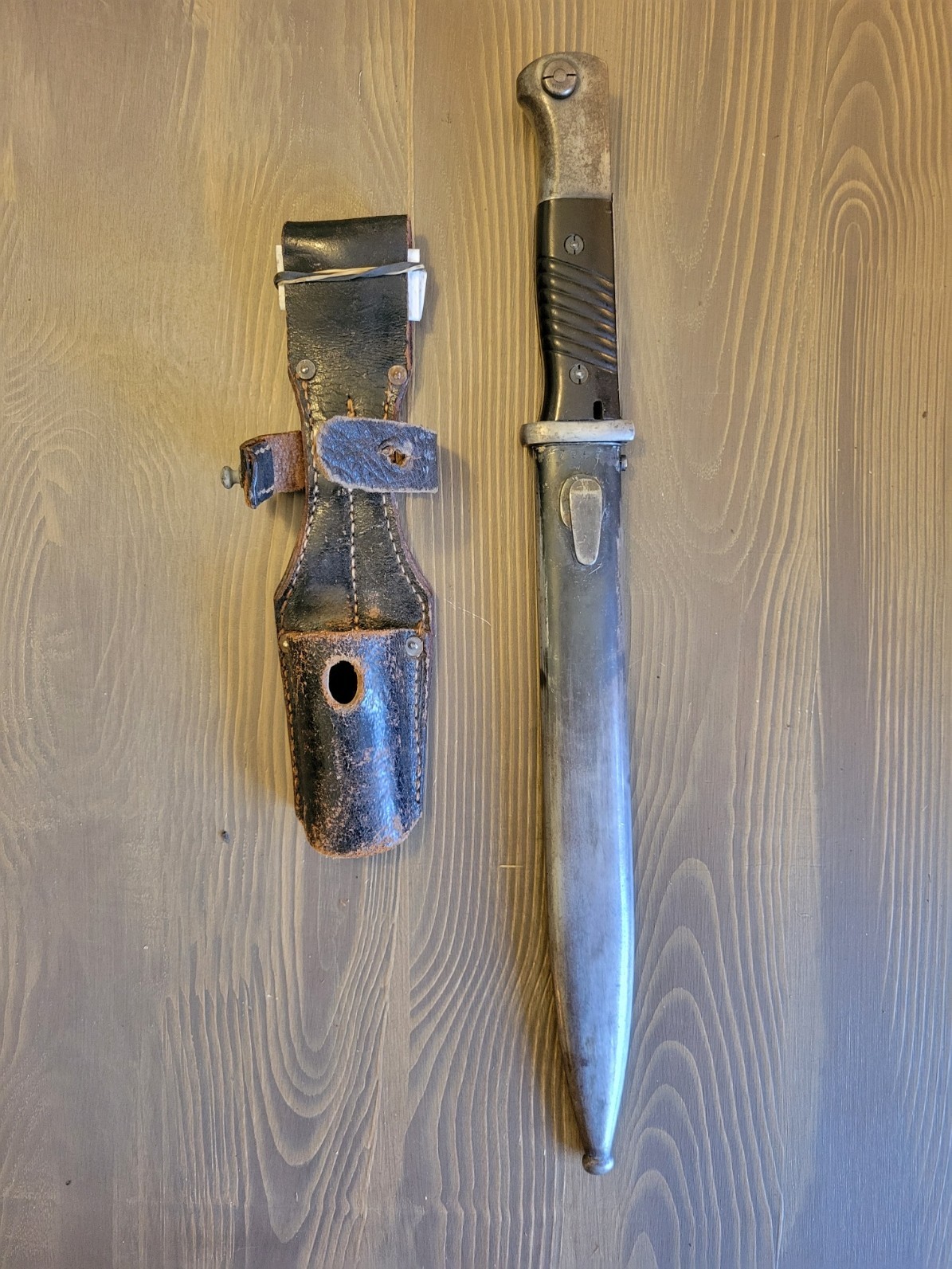 EXCELLENT WWII German K98 Combat Bayonet by WKC Matching Numbers w/Frog!