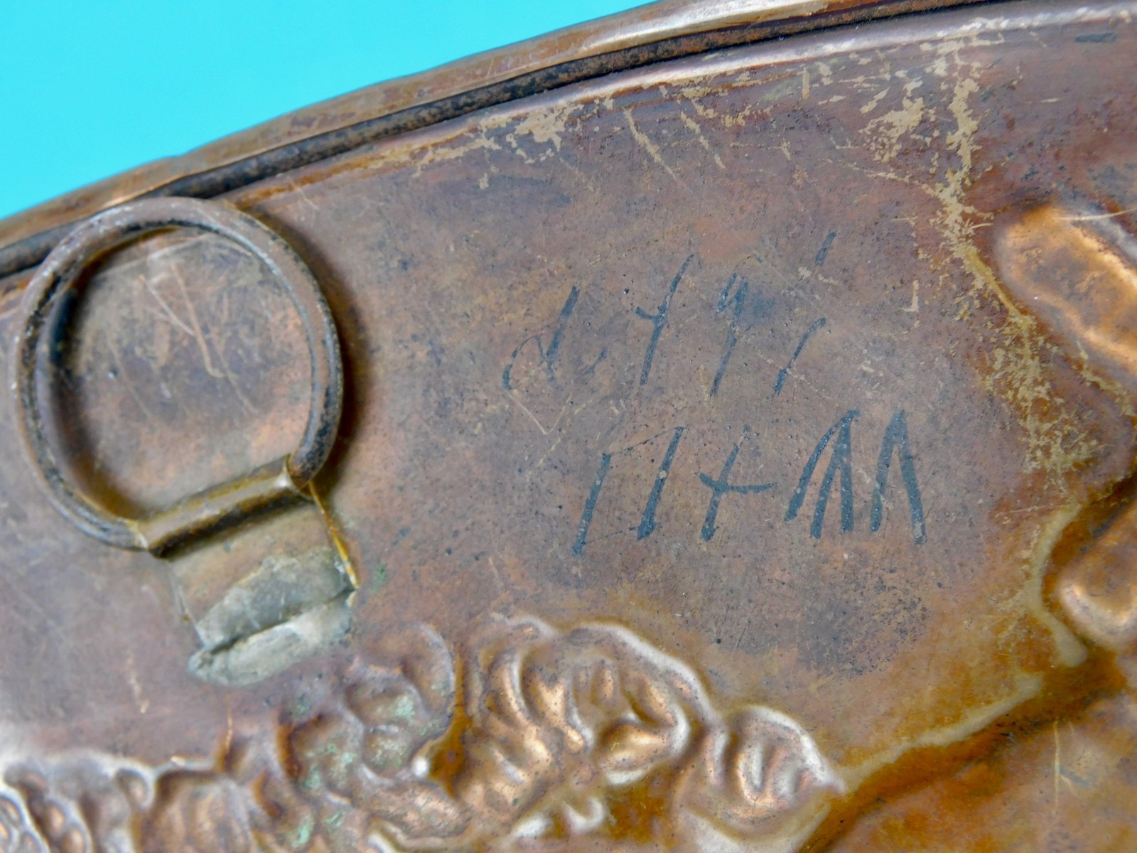 German Germany Antique WW1 Copper Tin Metal Wall Plaque Military Decor