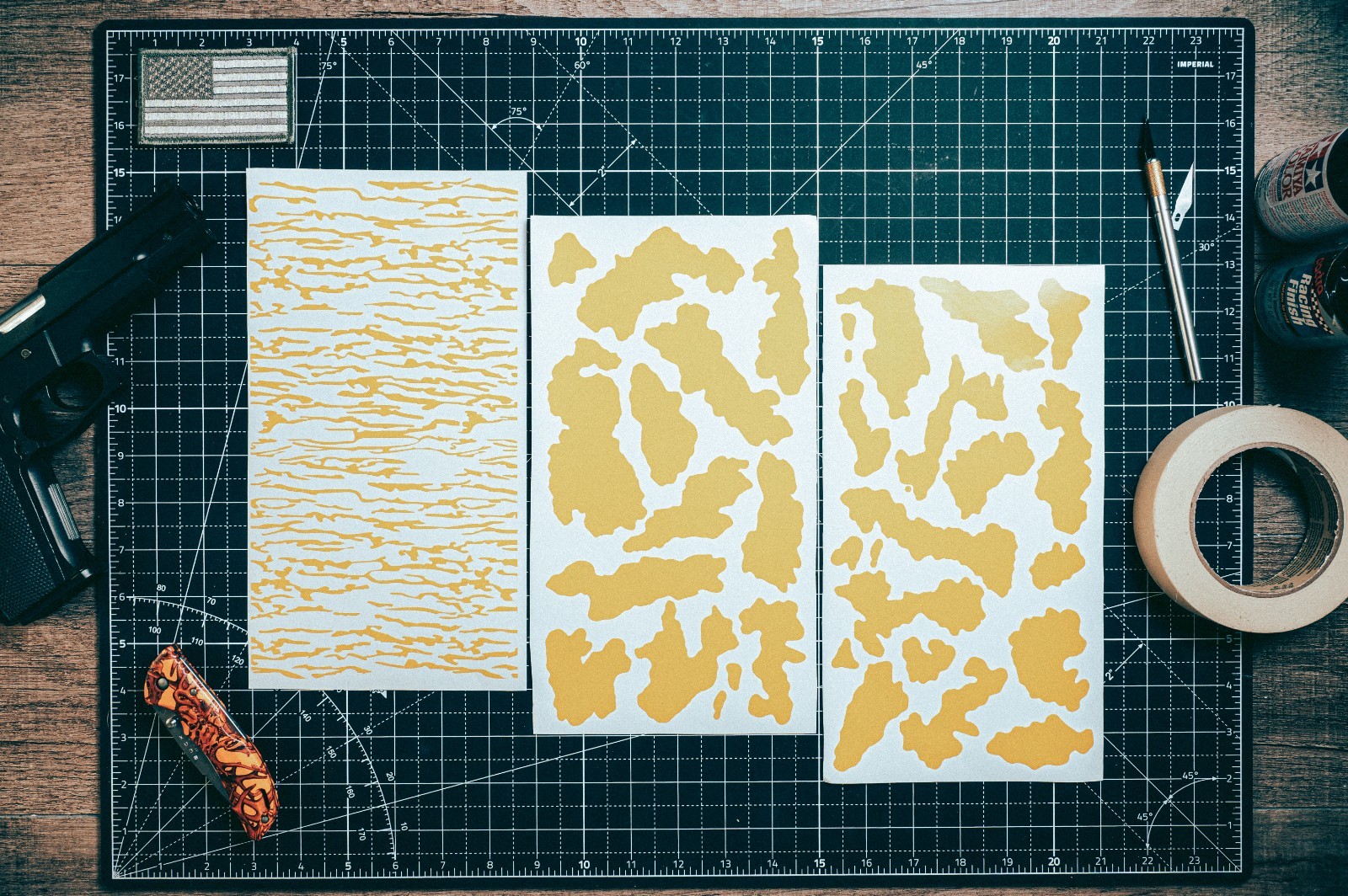 Swampland Camo High Heat Vinyl Stencil Kit - 3x 11"x6" Sheets Cerakote High Bake