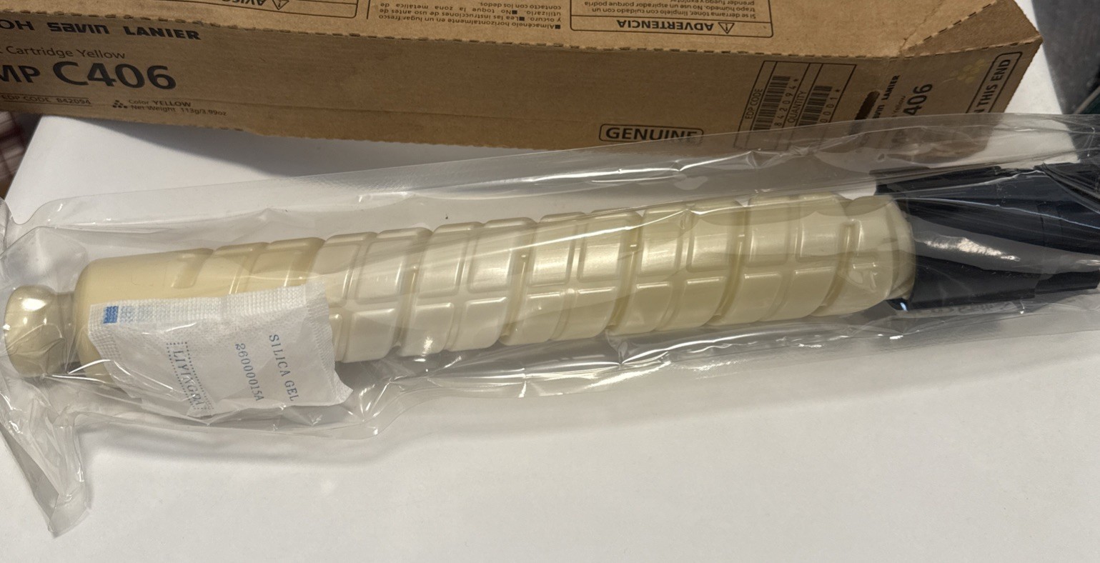 Genuine Ricoh Savin Lanier 842094 Print Cartridge YELLOW MP C406 MP C306