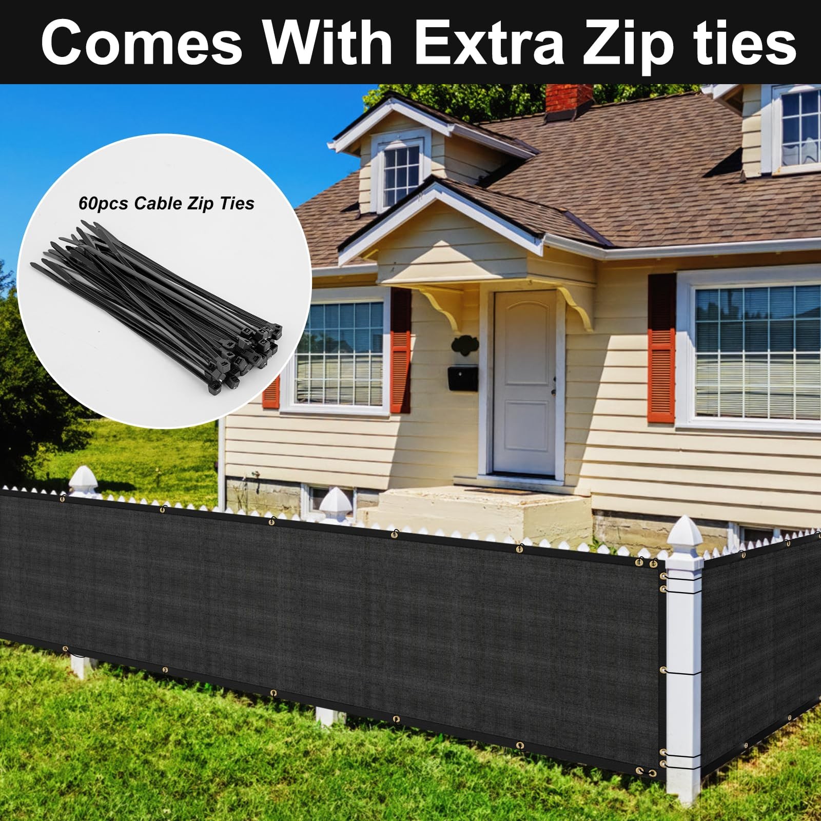 3ft x 50ft Fence Privacy Screen, Heavy Duty 150 GSM Fencing Mesh Shade Cover ...