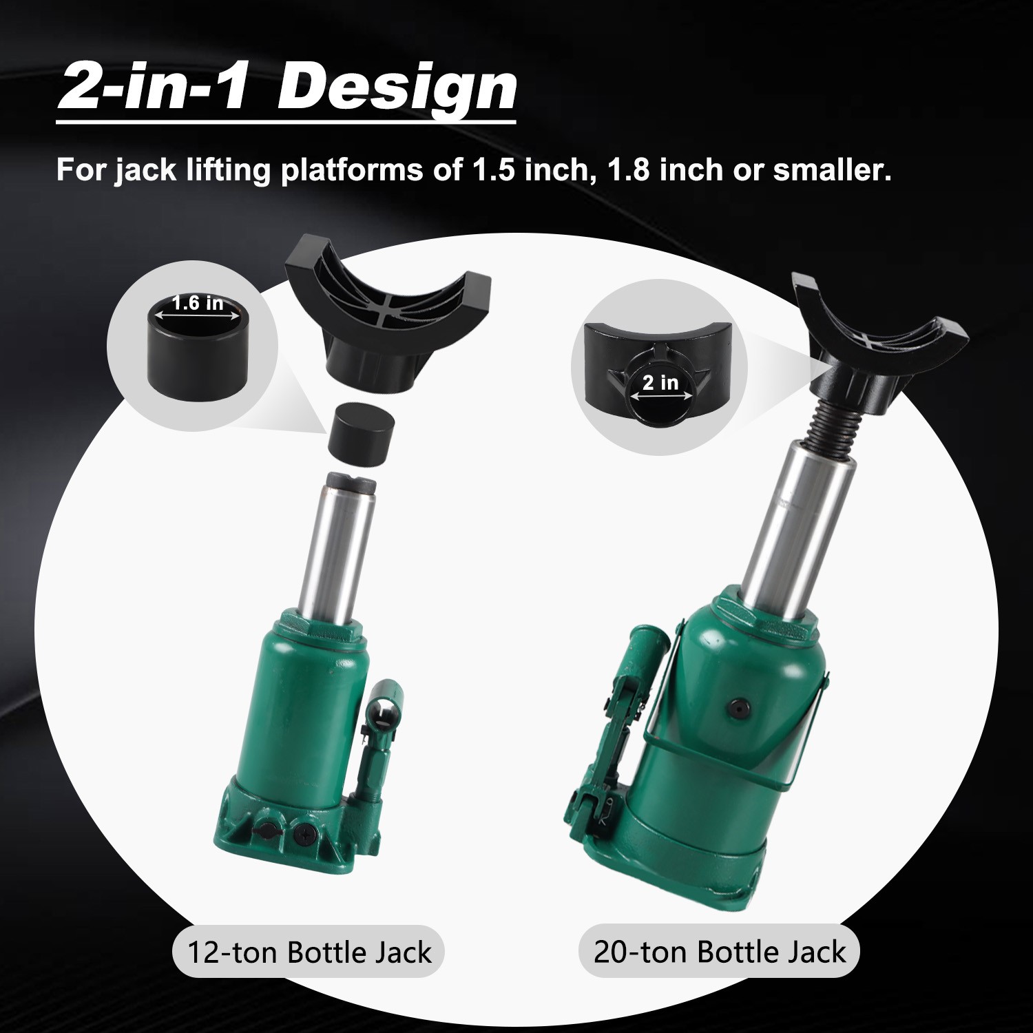2-in-1 Bottle Jack Axle Adapter Lifting Saddle for 12-ton 20-ton Bottle Jacks
