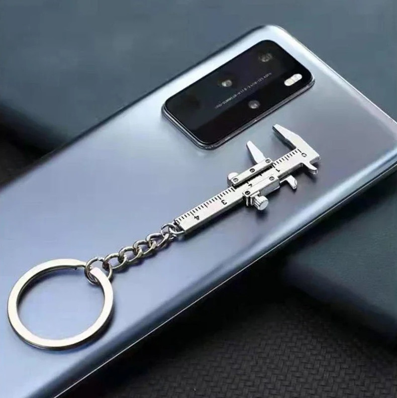 1 pc Mini Vernier Caliper Keychain Metal Ruler Jewelry Measuring Tool DIY