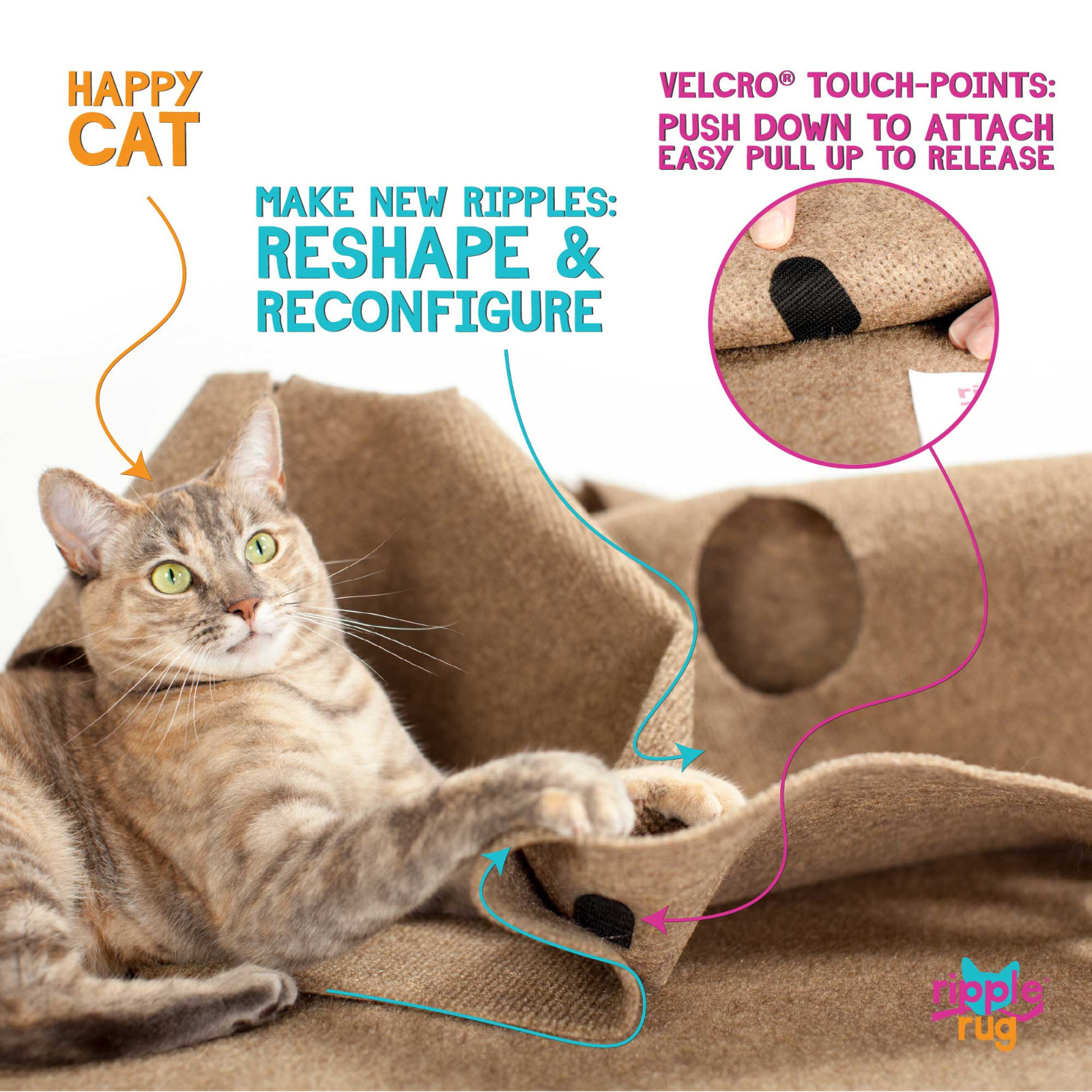 The Ripple Rug Cat Activity Play Mat - Made in USA - We are the Manufacturer