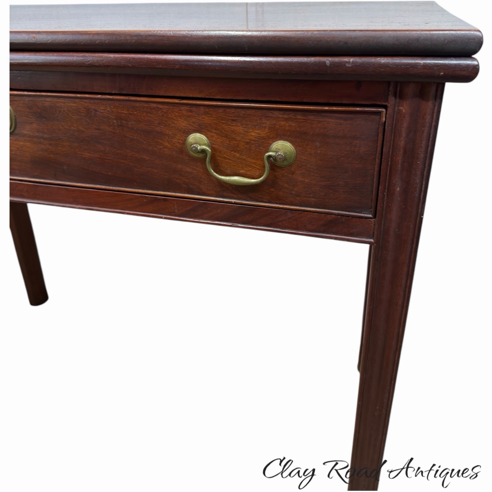 Antique PA chippendale 18th mahogany hall console card game table stand 1780