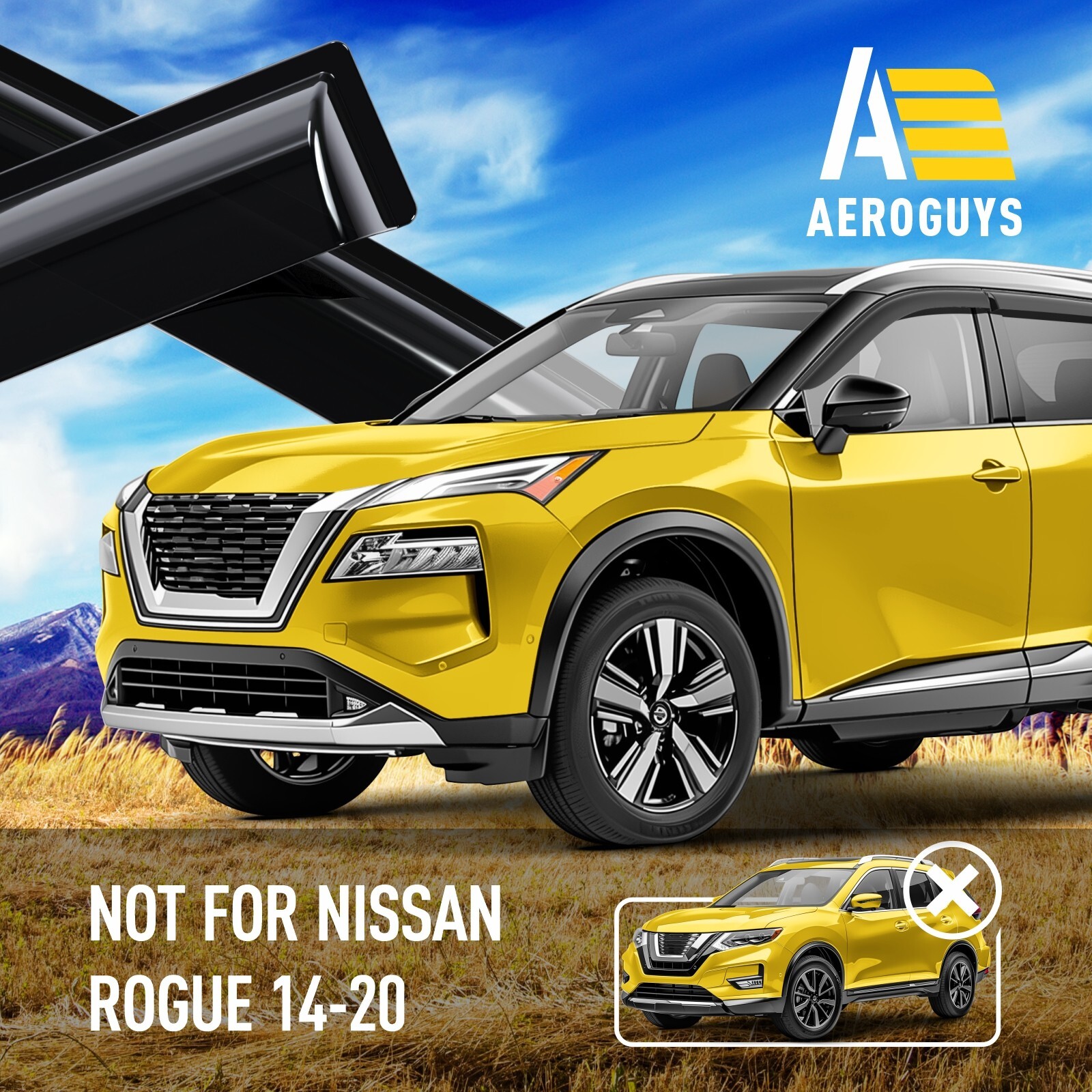 Rain Guards Vent Visors Shade for 2021-2025 Nissan Rogue