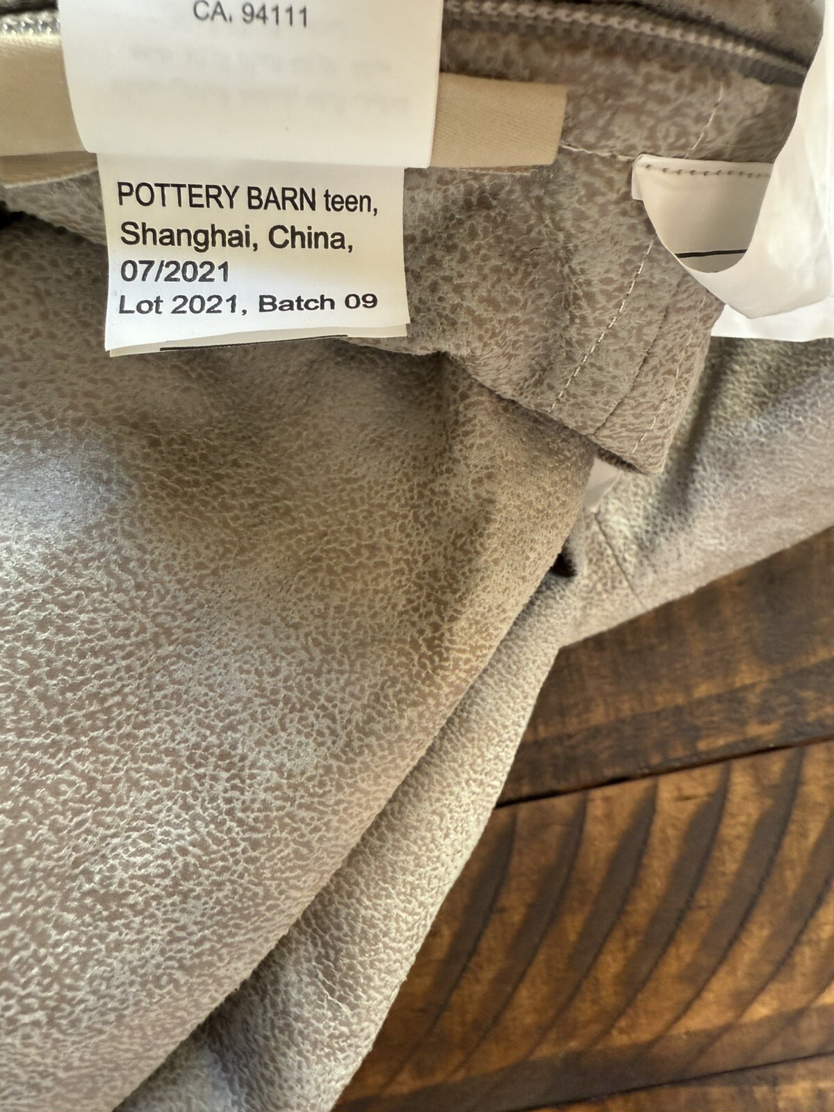 Pottery Barn Teen Textured Faux-Suede Storm Bean Bag Chair - Open Box