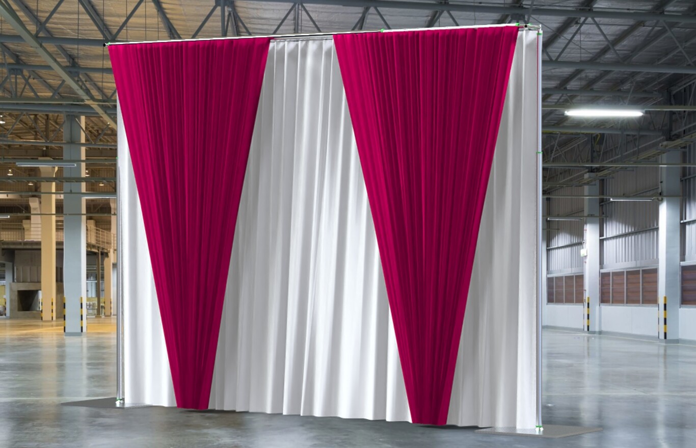 DOUBLE CROSSBAR ADJUSTABLE QUICK BACKDROP KIT 10 FT x 10 - 20 FT WITHOUT DRAPE