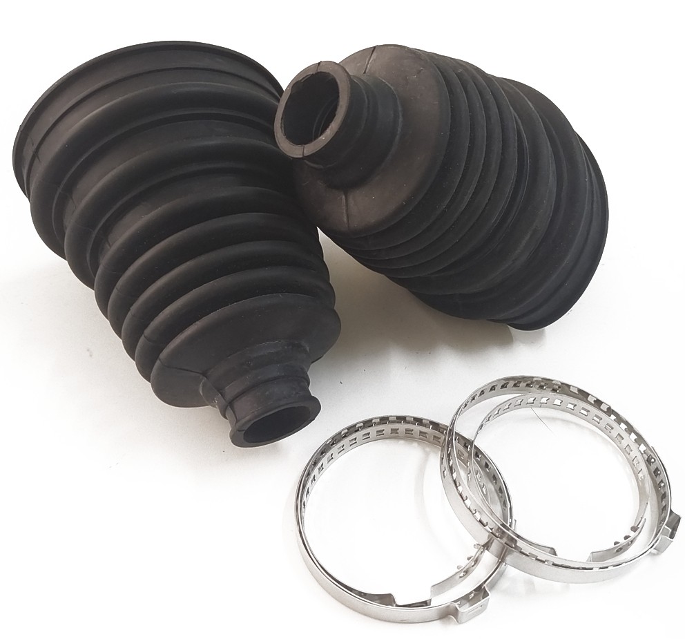 2‌X Car Drive Shaft CV Axle Joint Boot Dust Cover Kit Universal Rubber w/Clamp‌s