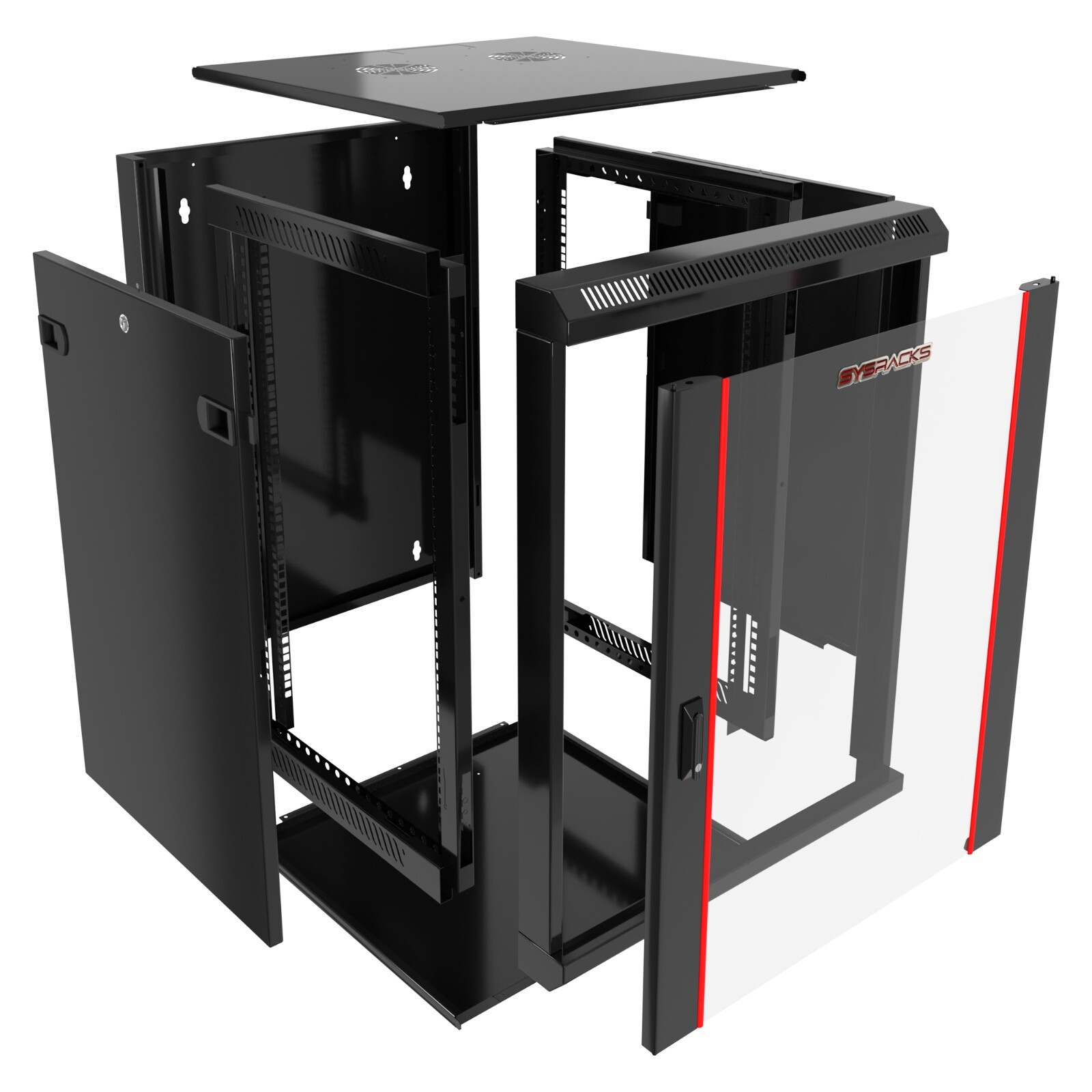 Sysracks - 12U Network Rack Wall Mount - Locking Server Cabinet – 18-Inch Depth-