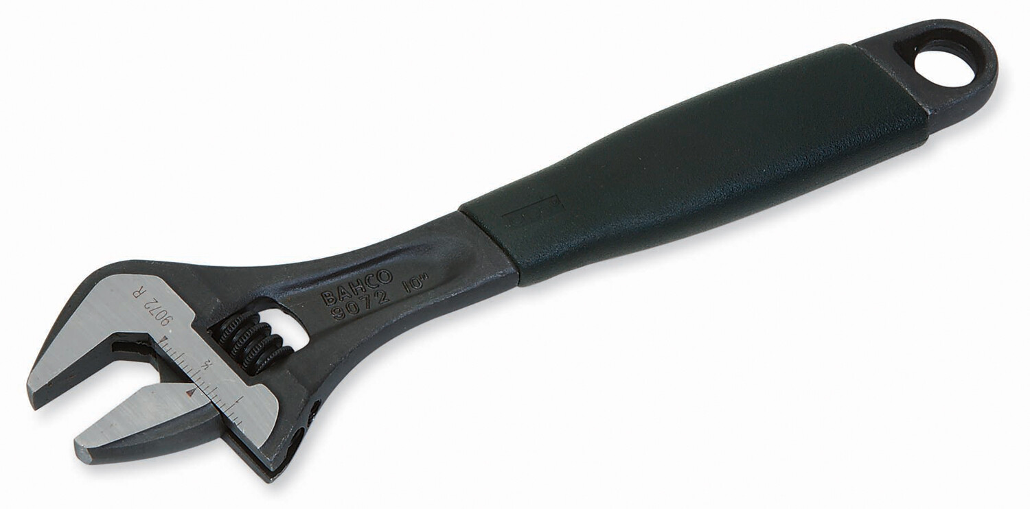 9073 R US 12" Adjustable Slim Head Wrench Scale Bahco Ergo® Black Finish New