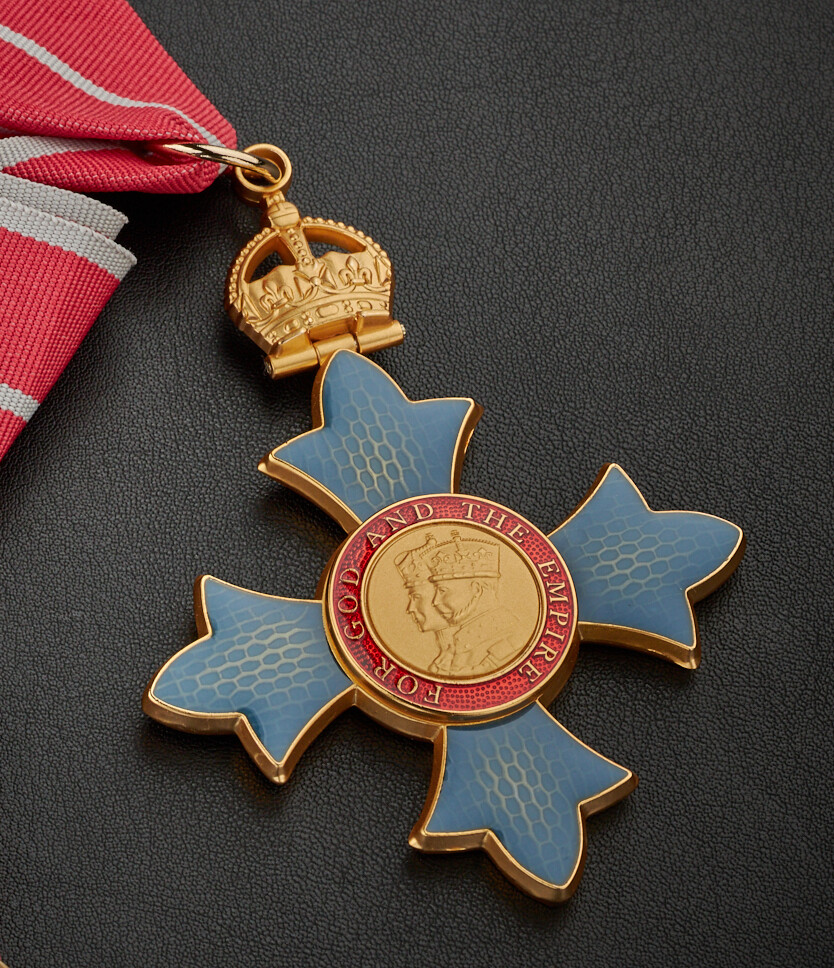 Full Size Replica Order of the British Empire CBE Medal. Military Neck Ribbon.