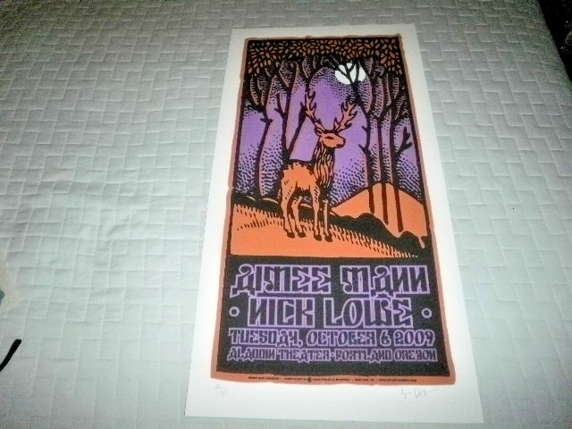 Tower Records Aimee Mann/Nick Lowe Concert Poster 2009 Limited