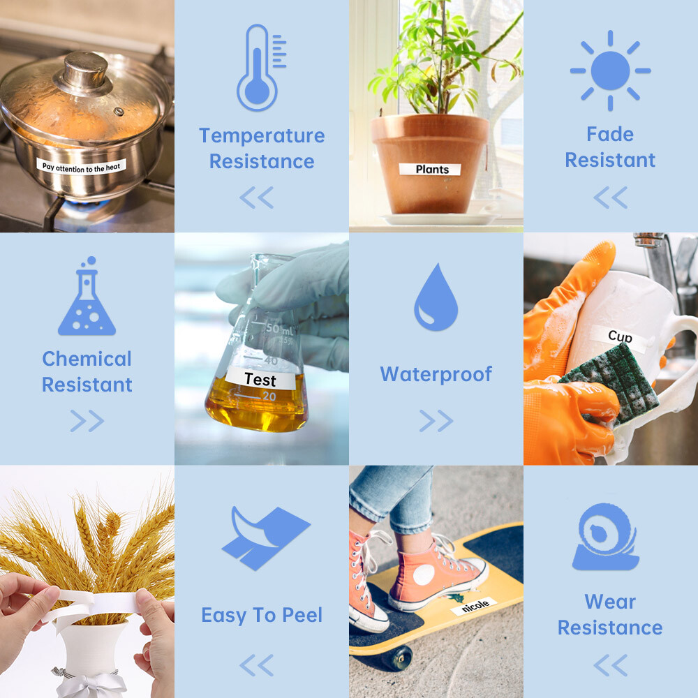 5 PK For Brother P-Touch TZe-231 TZ-231 12mm White Standard Laminated Tape