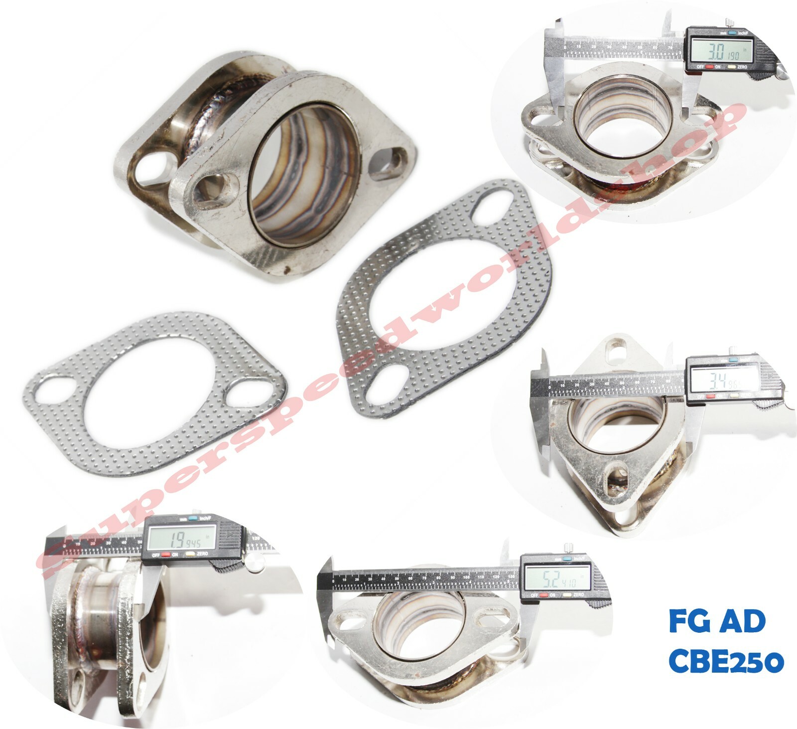 Catback Exhaust Muffler Extension Flange Steel Adapter 2.5" 2Bolt Flange+Gasket