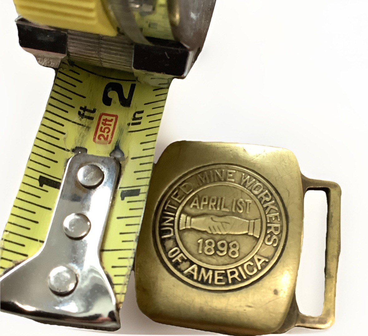 United Mine Workers of America belt buckle - uniform Piece 1898 Aprilist Mining