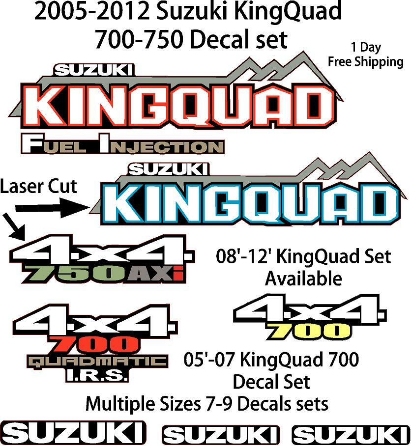 Suzuki KingQuad 700 750 450 Decal emblem graphic OEM sticker kit upgrade axi ax