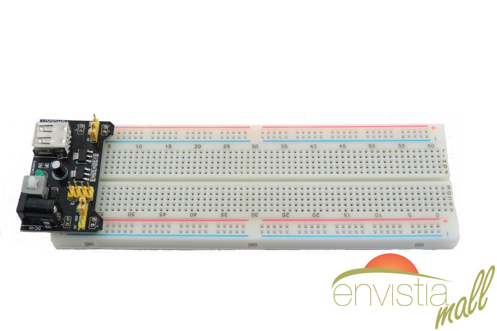 MB-102 830 Point Breadboard + 3.3V 5V Power Supply + 20 Jumpers + Battery Cable