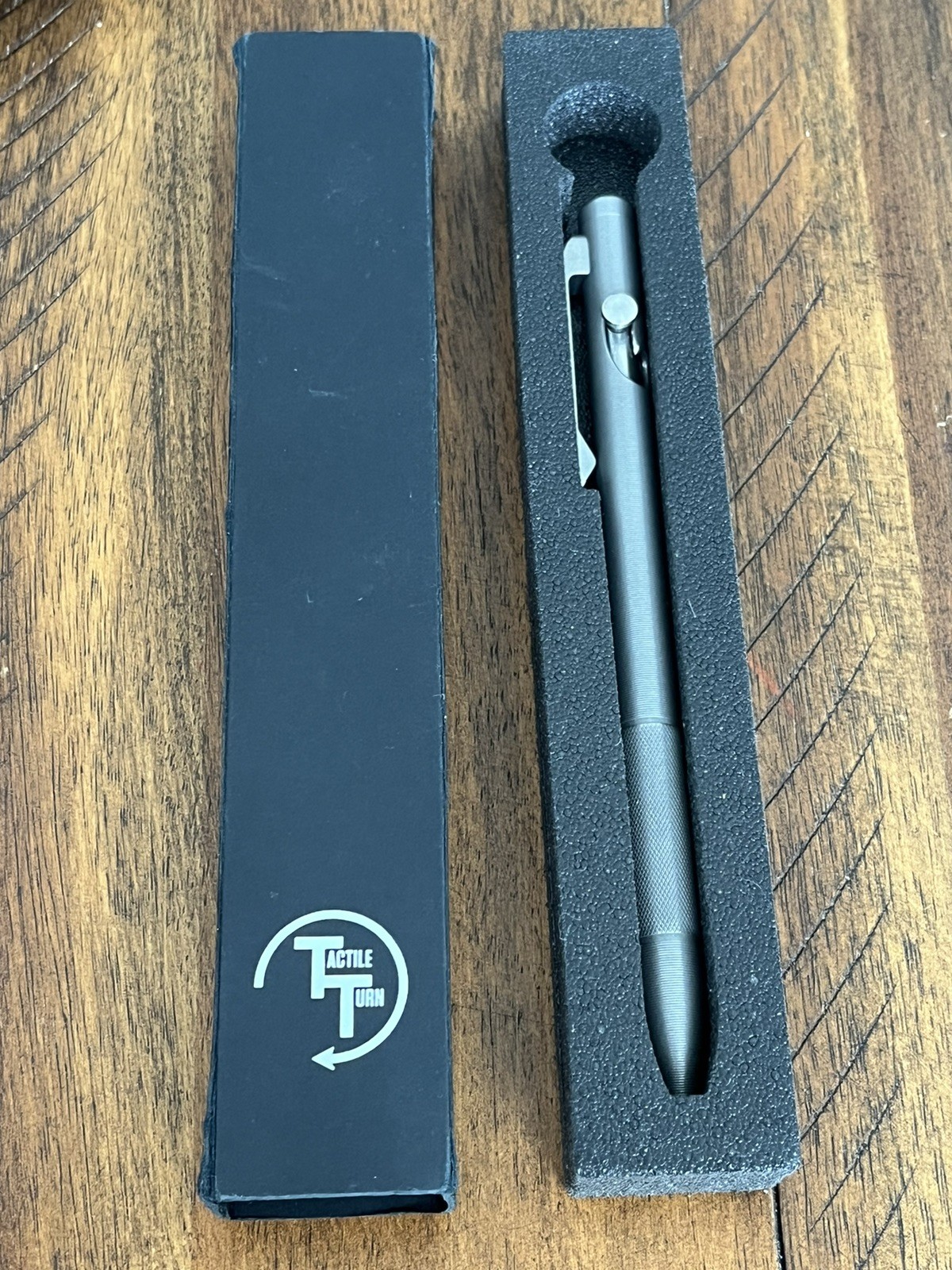 Tactile Turn Carryology Edition Slim Stonewash Titanium Bolt Action Pen Long