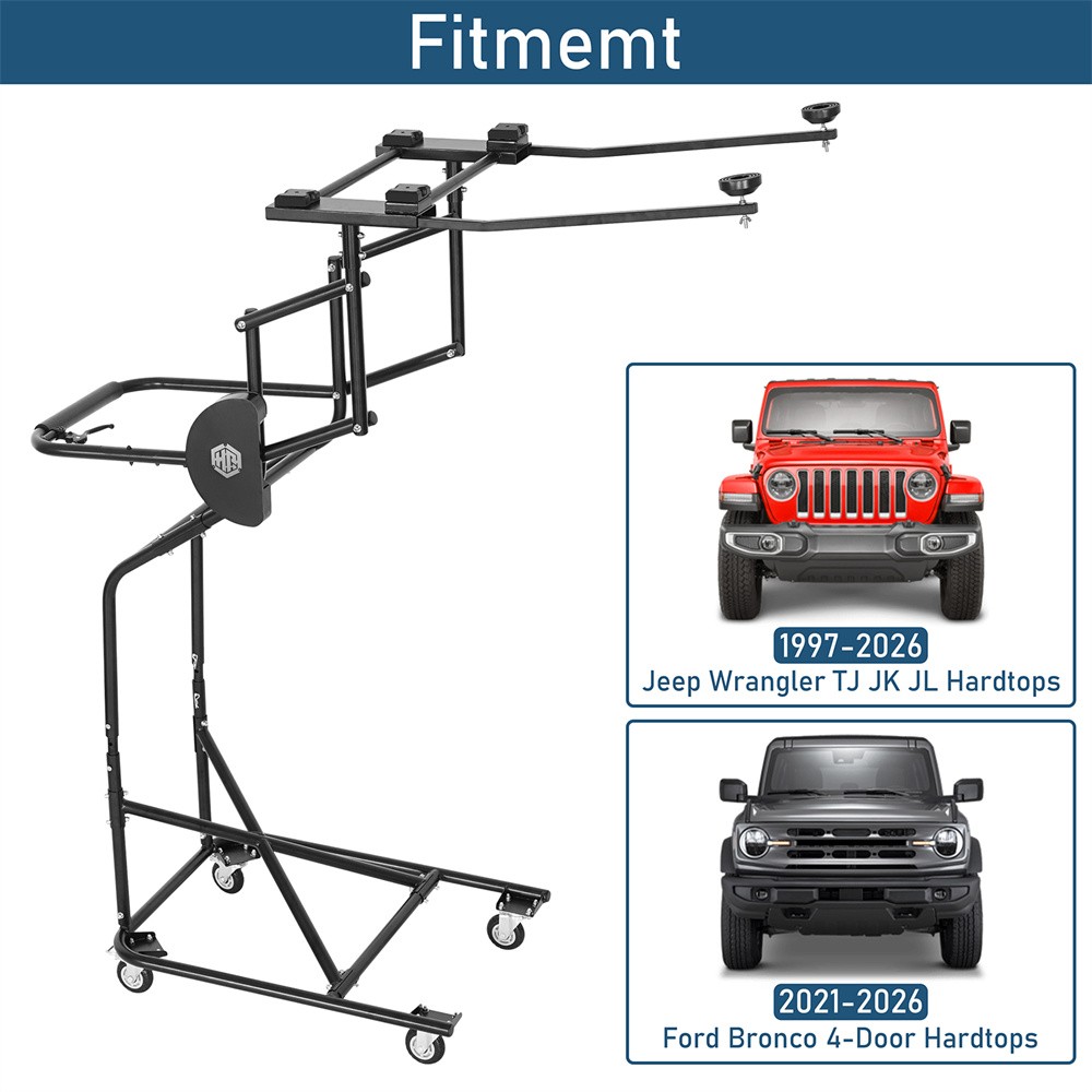 Hardtop Removal Tool Movable Holder Lift Cart Rack For Jeep TJ JK JL Ford Bronco