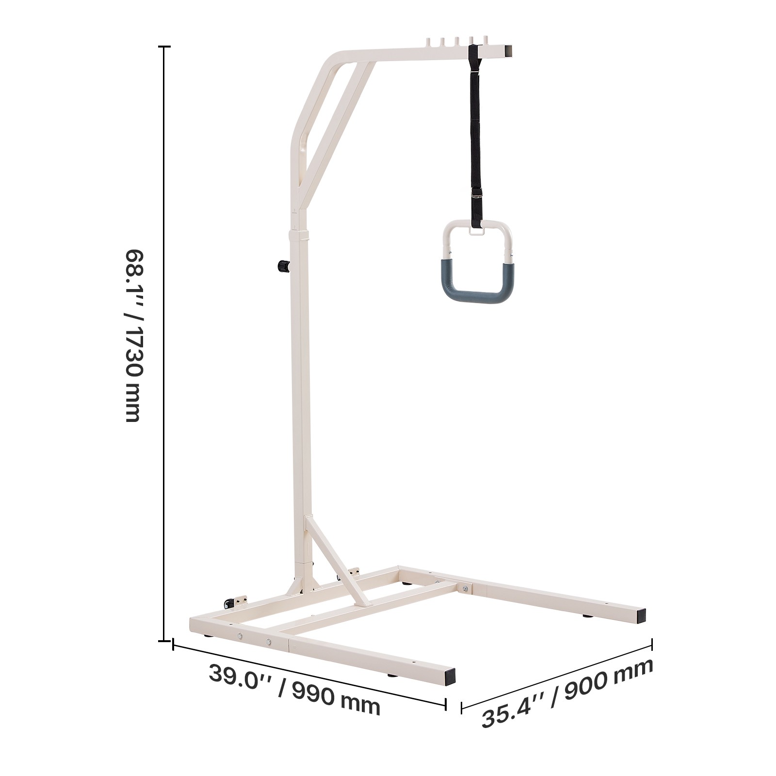 Trapeze Bar for Bed Mobility Height-Adjustable Free Standing Trapeze Bar