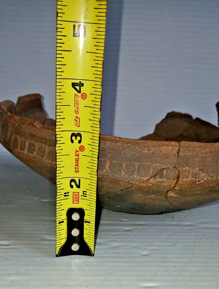 Pre-Columbian Native American Indian Mississippian Partial Pottery Bowl Artifact