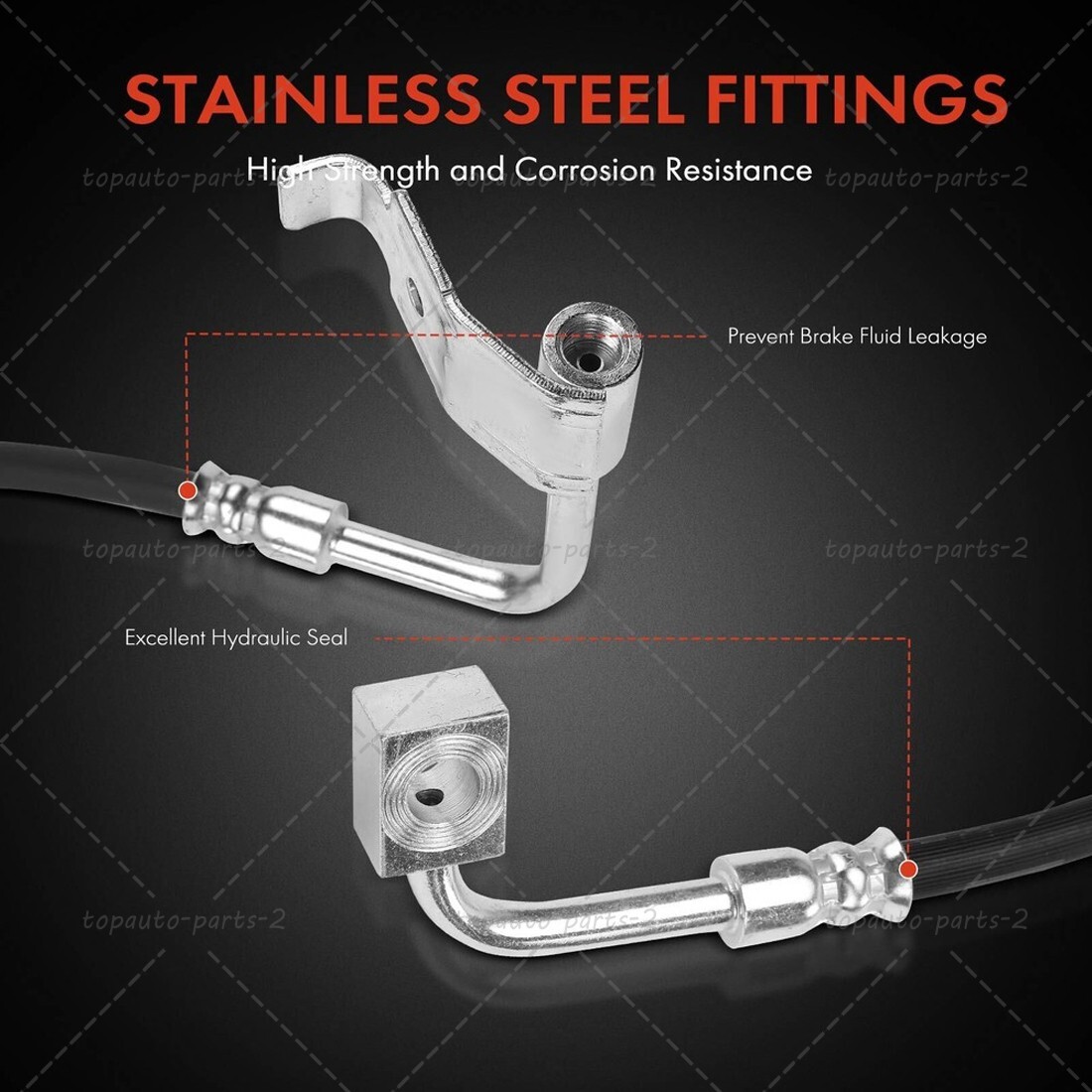 2x Front Left Right Brake Hydraulic Hose for Jeep Wrangler 2011 2012-2017 NEW US