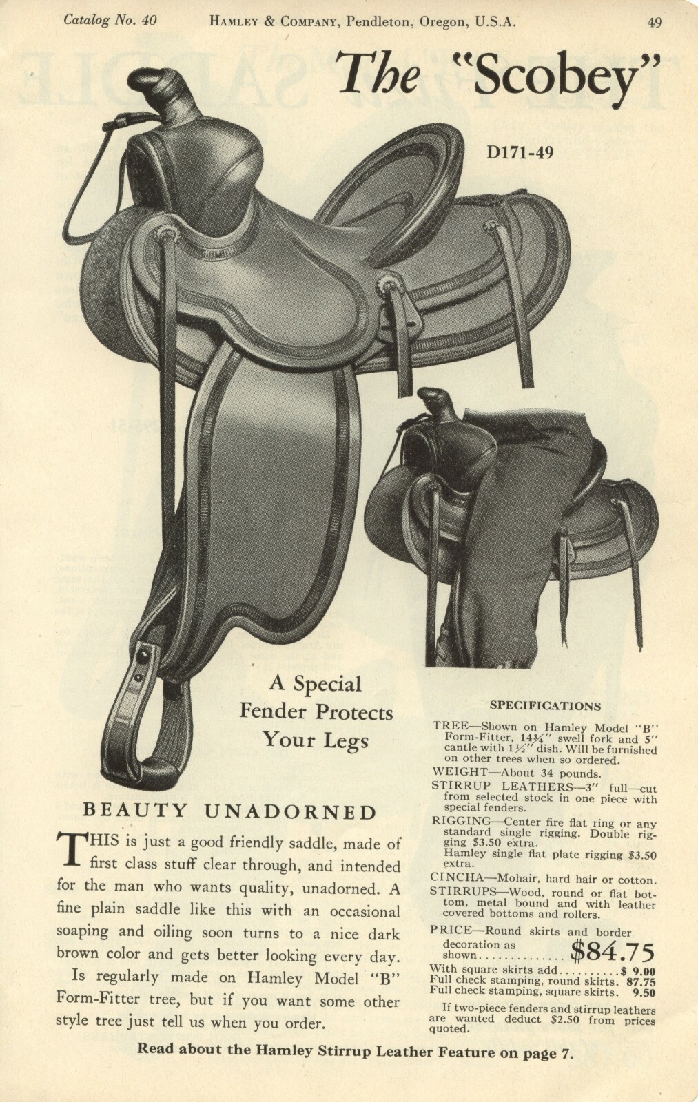 Hamley's Catalog #40 on CD - Saddles, Spurs, Bits