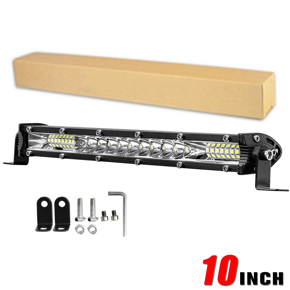 Ultra-thin 1200W 10inch Led Light Bar Flood Spot Combo Offroad Truck UTV SUV 12"