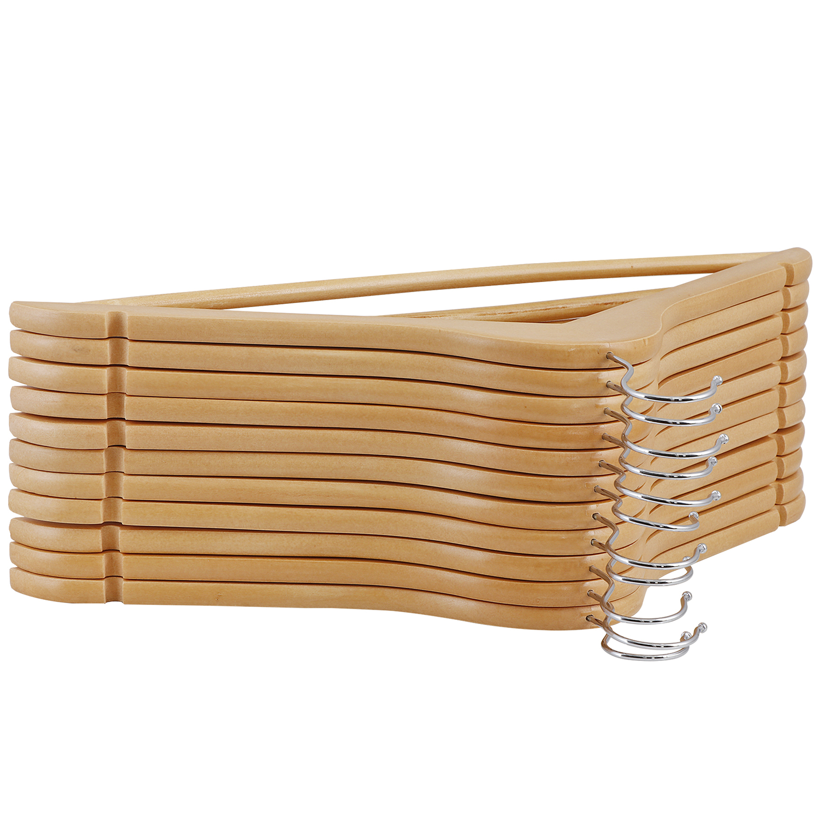 50 Pack Clothes Hangers Premium Natural Finish Suit Pant Dress Coat Hangers Wood