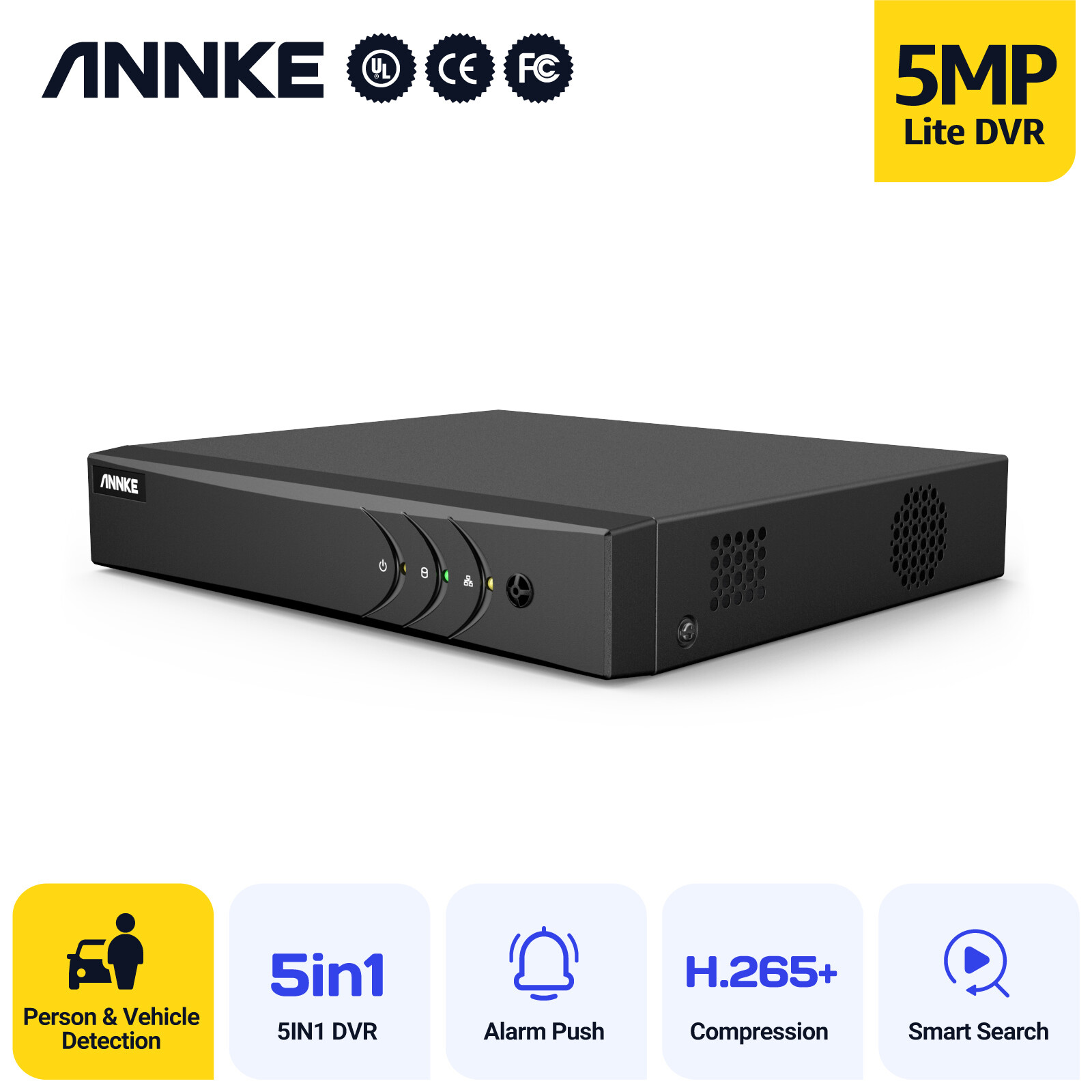 ANNKE 3K 8CH DVR H.265+ 1080P Security Camera System CCTV Outdoor AI Detection