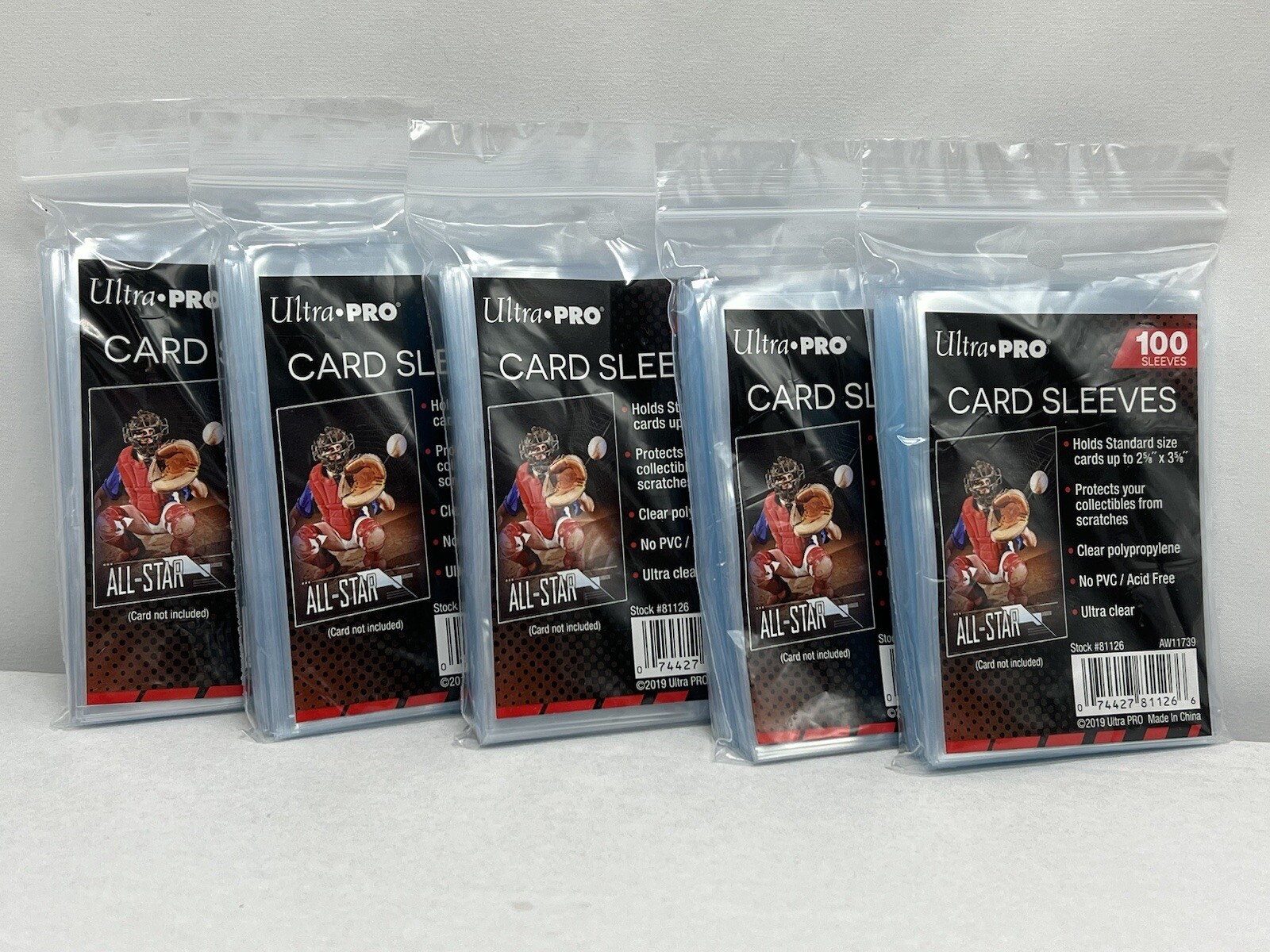 (5) Ultra Pro Soft Penny Card Sleeves 100ct Standard Size Cards Free Shipping!