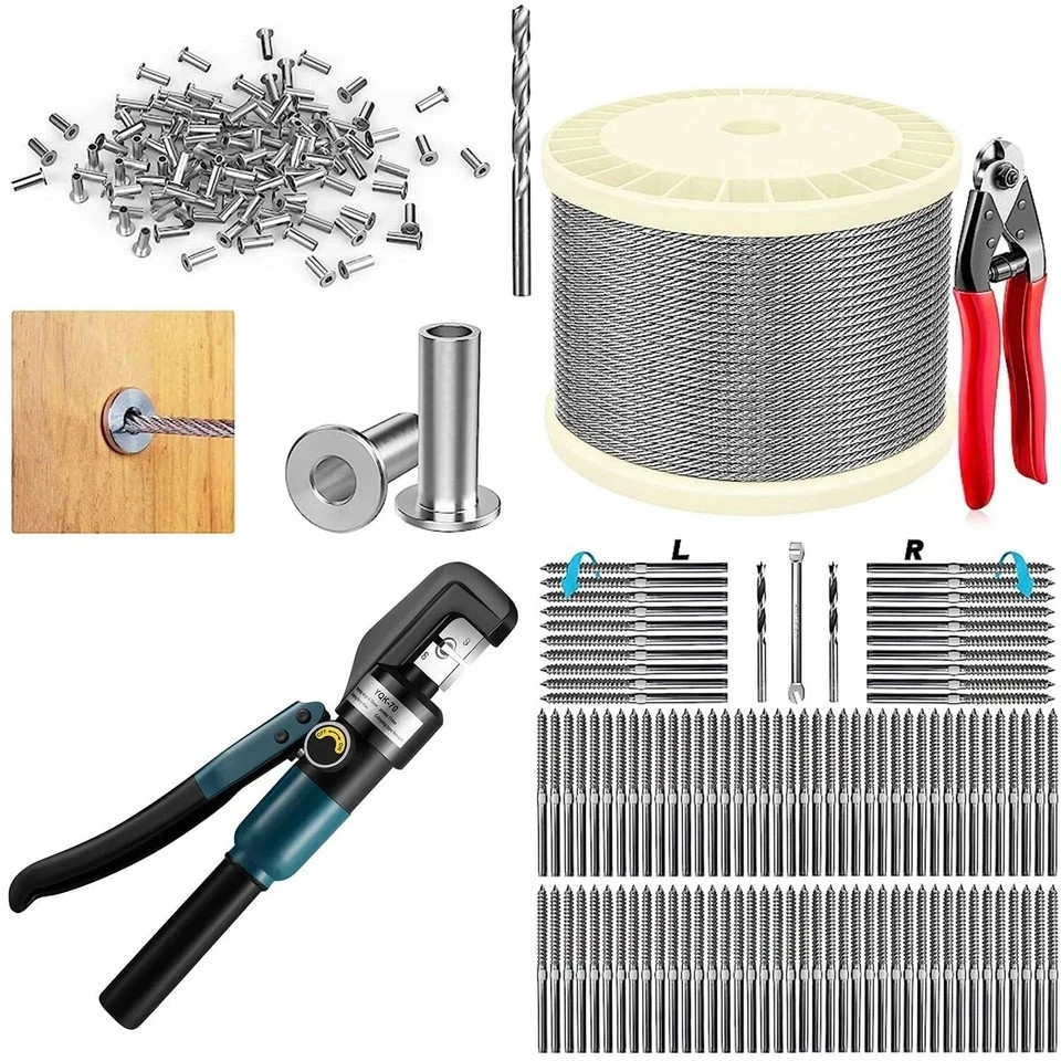 Cable Railing Kit 1/8 Stainless Steel Wire Rope Aircraft Deck Railing Hardware