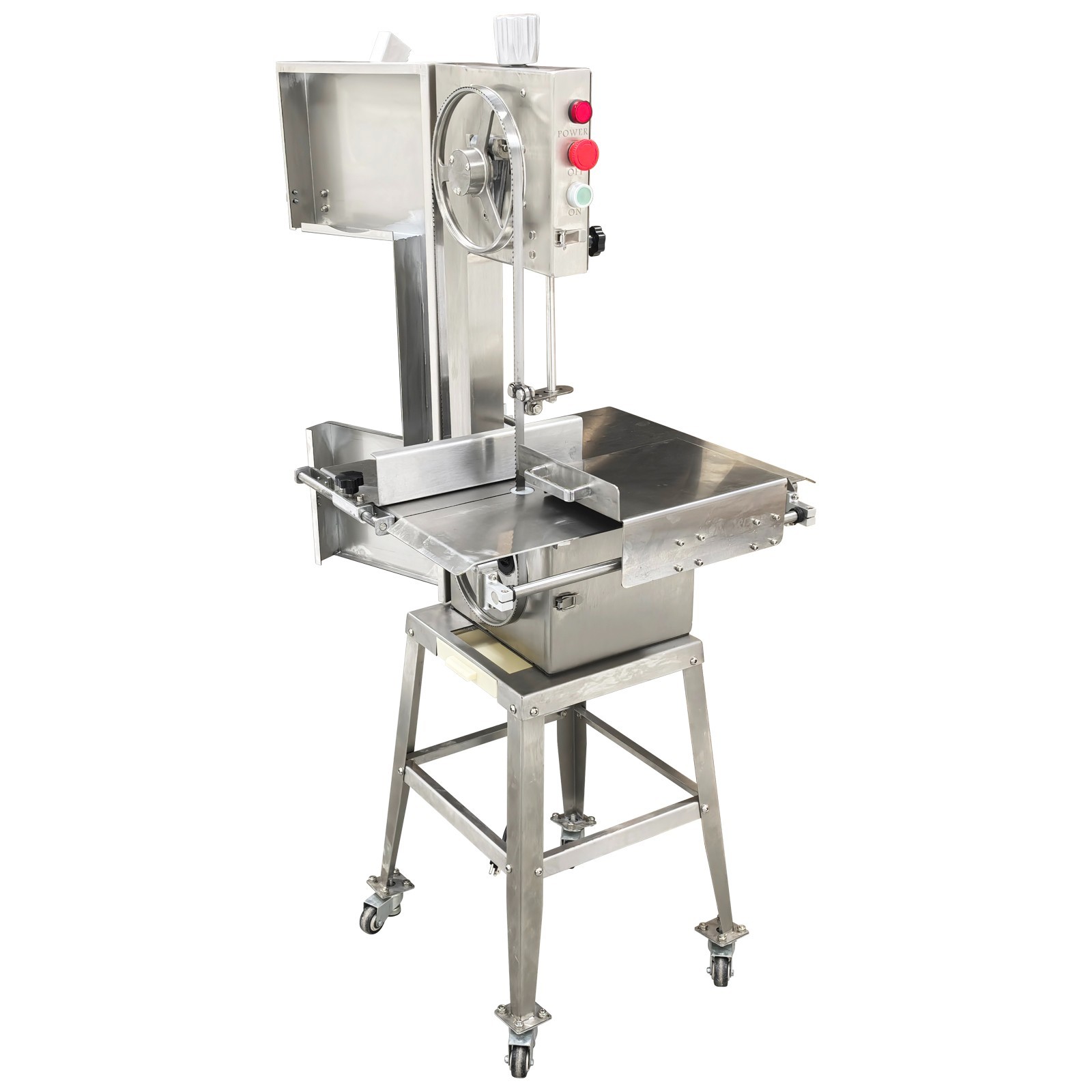 Electric Bone Saw Commercial Frozen Meat Cutter Stainless Steel Band Saw 110V