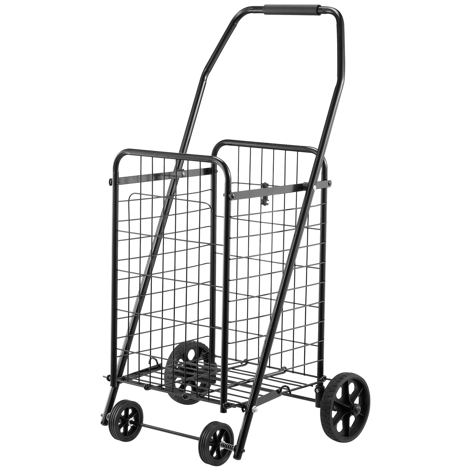 Uimoso Shopping Cart Folding Grocery Utility Cart with Swivel Wheels 90 LBS