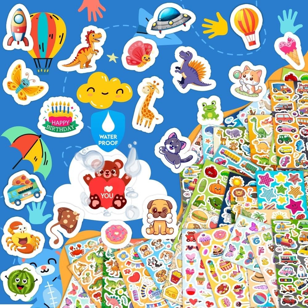 48 Sheets Stickers for Kids, Cute Kids Variety Pack Multicolor